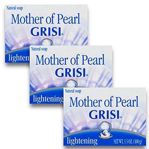 Grisi Natural Mother of Pearl Soap - 3.4 Oz (Pack of 3) - Exfoliating & Brightening Face & Body Soap for Glowing Skin - Perfect for Daily Skincare & Spa Treatment