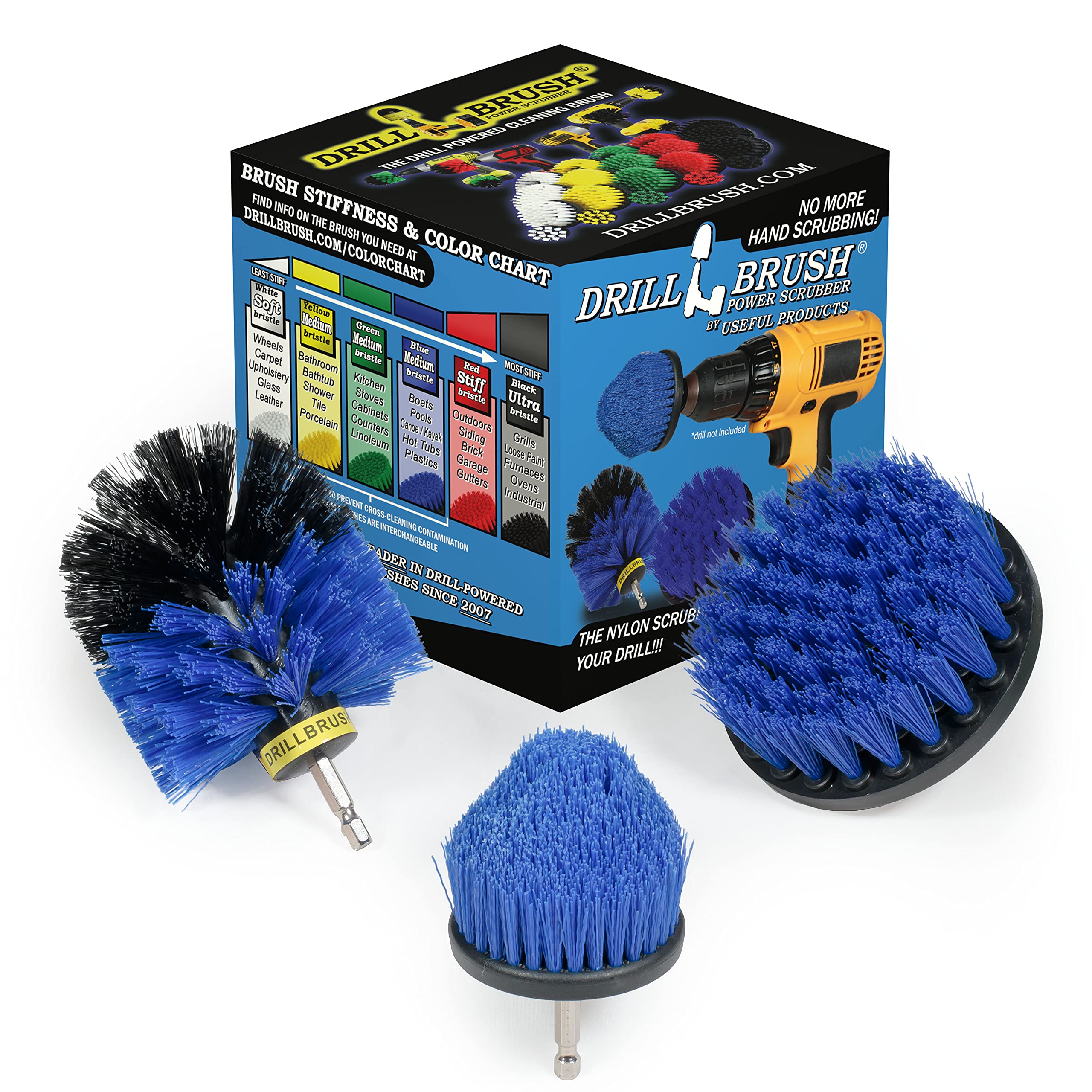 **Power Scrubber Drill Brush Kit by Useful Products – Multi-Surface Cleaning Tool for Fish Tanks, Boats, Aquariums & Swimming Pools – Heavy Duty Scrubber for Betta Fish Tank Accessories & Cleaning**    *(Perfect for Deep Cleaning Glass, Tiles, Grout, and More – Ideal for Home, Marine & Pool Maintenance)*