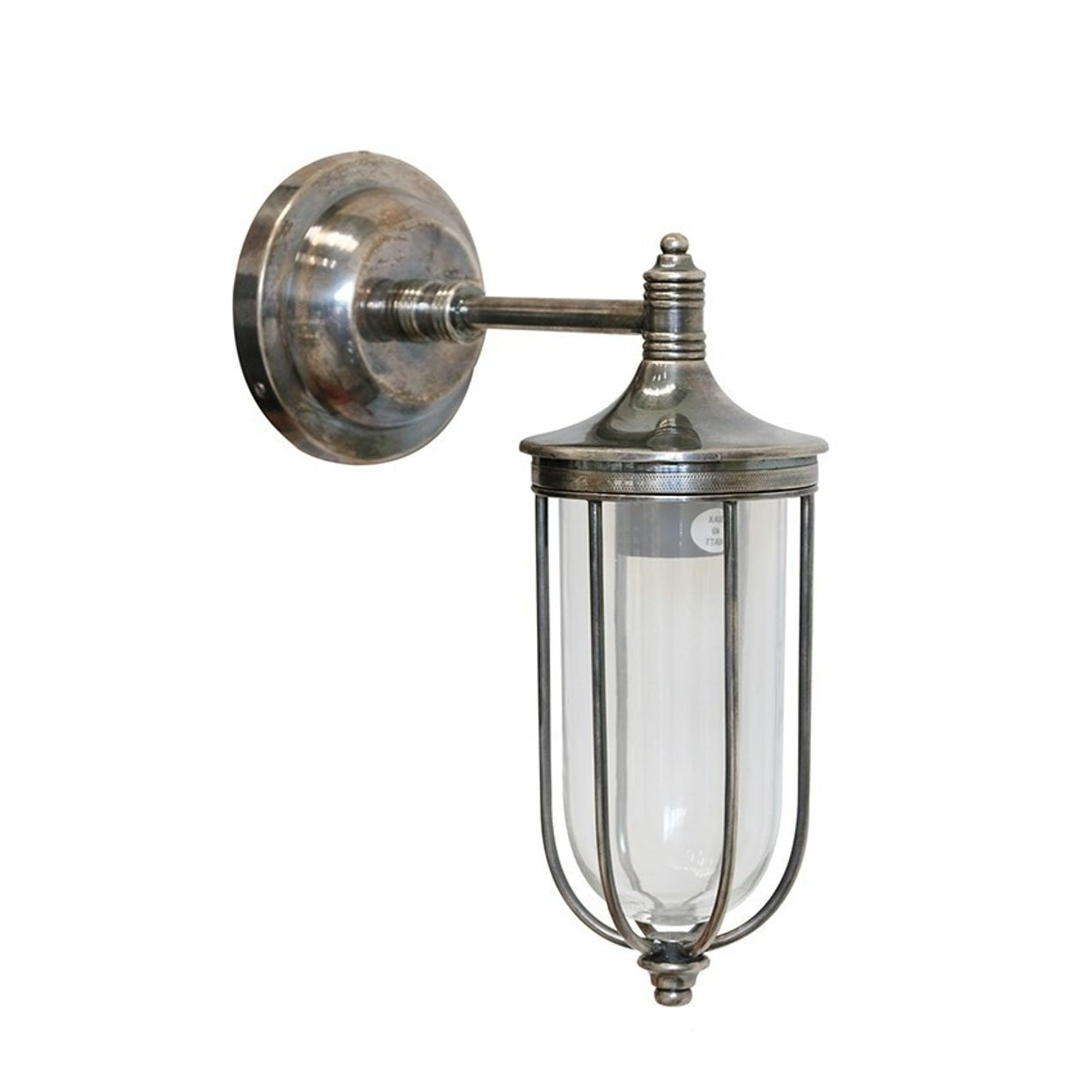 Pewter Finish Outdoor IP54 Cage Wall Light - Weatherproof Exterior Lighting for Patio, Garden, and Porch