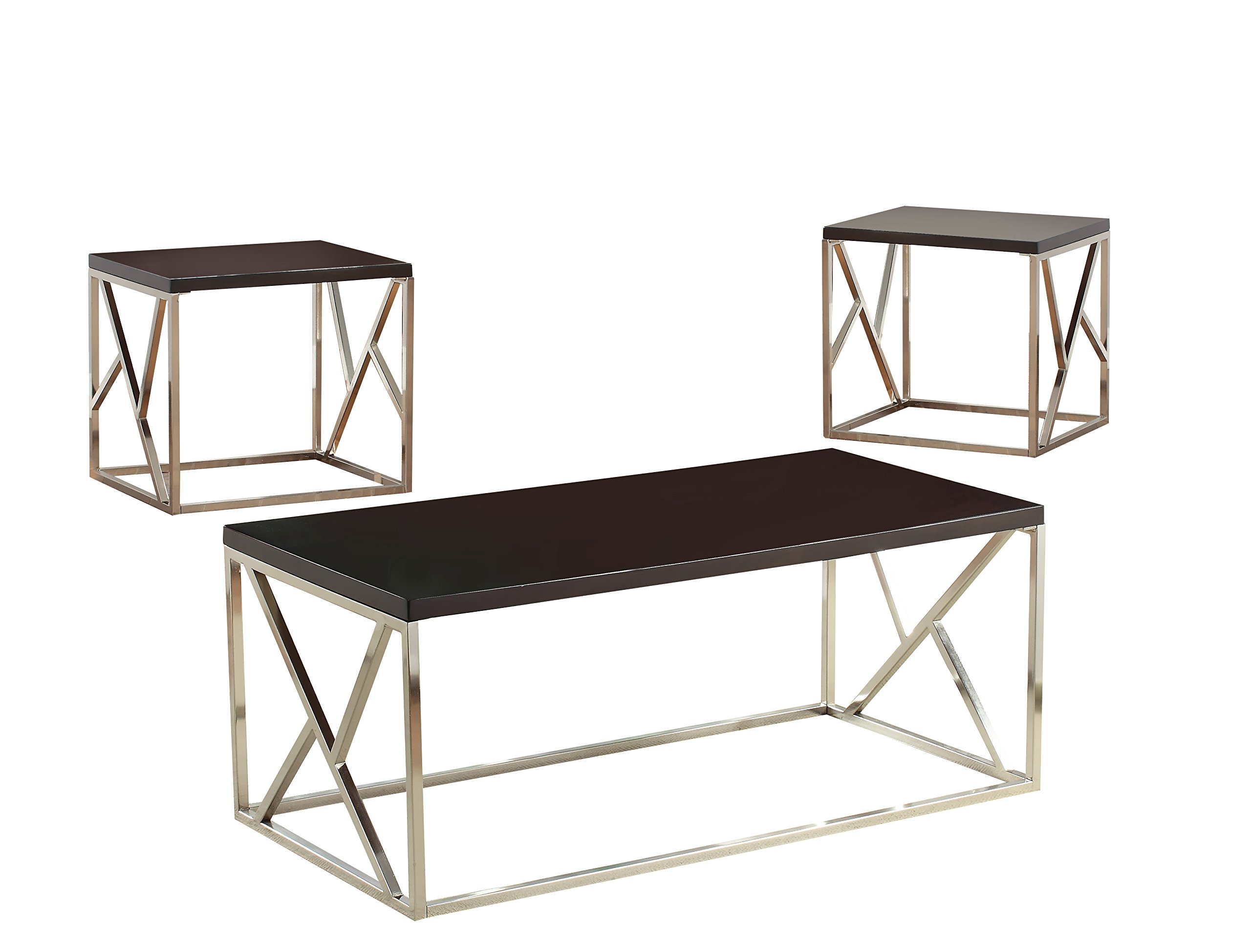 Furniture of America Crossed Belin 3-Piece Dining Table Set in Espresso Finish - Perfect for Small Spaces, Kitchen Nooks & Cozy Breakfast Areas