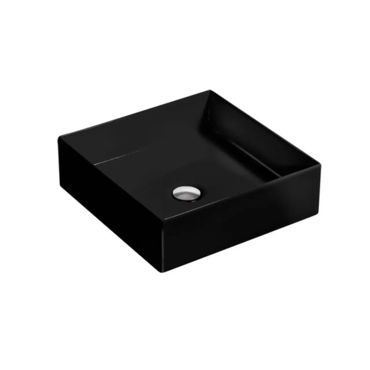 Mica Square Slim Basin Black - Modern Minimalist Bathroom Sink for Small Spaces | Perfect for Powder Rooms, Guest Baths & Tiny Homes