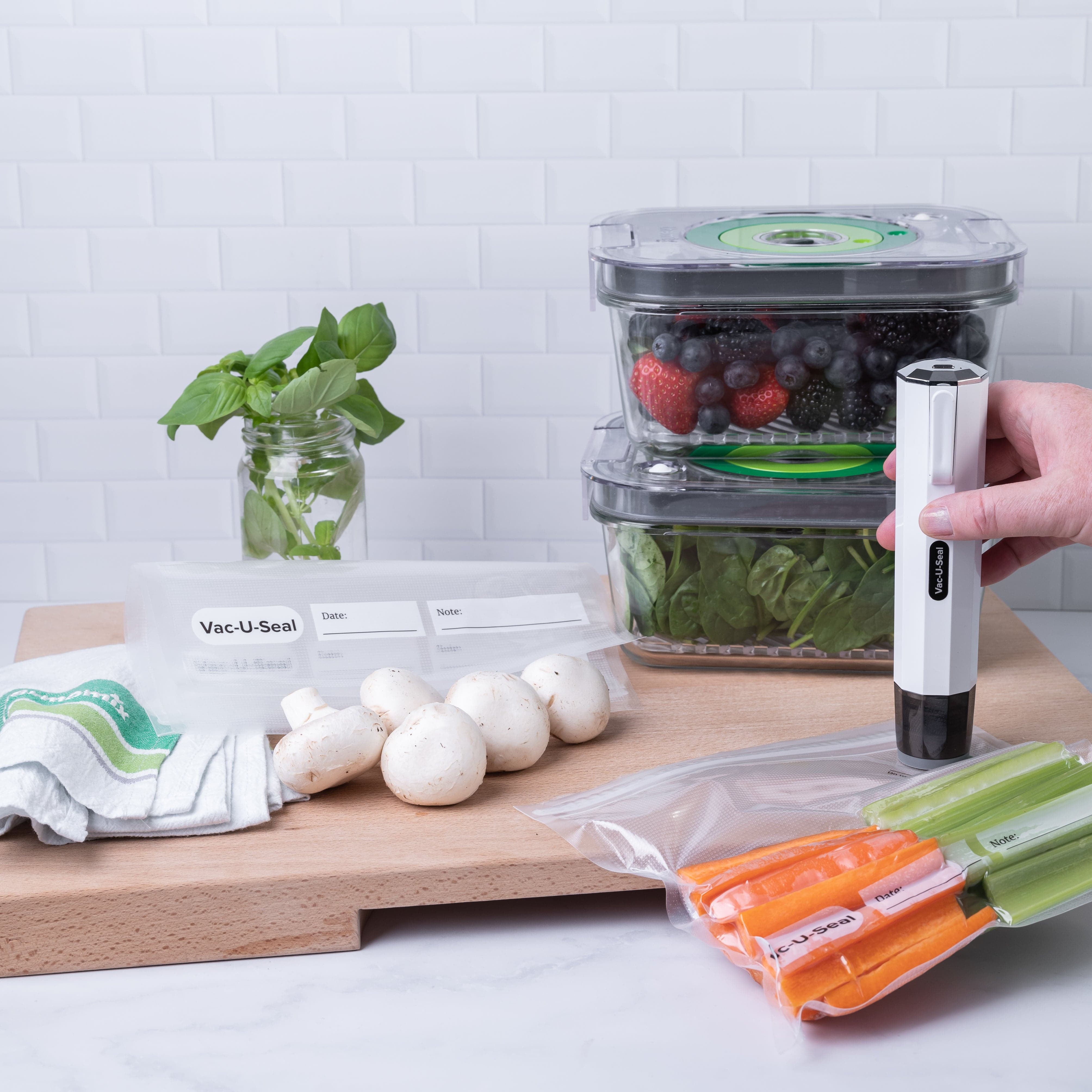 Vac U Seal Vacuum Sealer Set - Food Preservation System for Freshness | Perfect for Meal Prep, Sous Vide & Freezer Storage