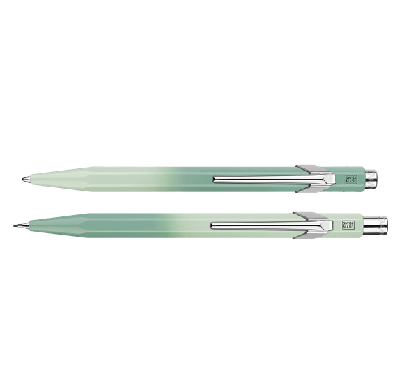 Caran D'Ache 849 Ballpoint Pen & 844 Mechanical Pencil 0.5mm Set - Misty Forest Green - Premium Swiss Writing Instruments for Office, School & Gift Giving