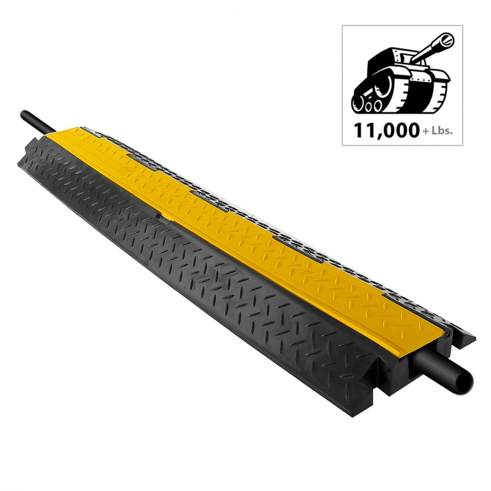 1 Channel Cable Cover Ramp Safety Track - Heavy Duty Cord Protector for Wires & Cables - Perfect for Home, Office, and Outdoor Use to Prevent Tripping Hazards