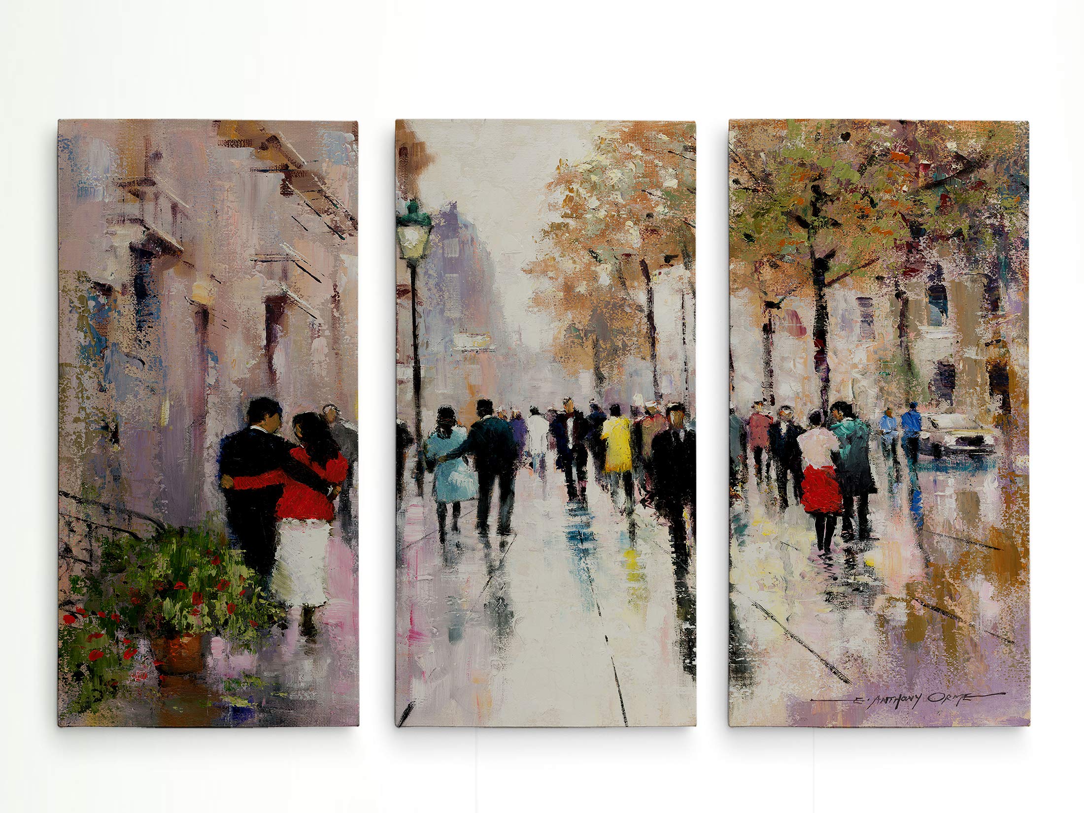 Wexford Home 3-Panel City Paris Afternoon II Canvas Wall Art - Modern Home & Office Decor for Living Room, Bedroom (32x48 Inches) - Perfect for Urban Style Interiors & Gift Giving