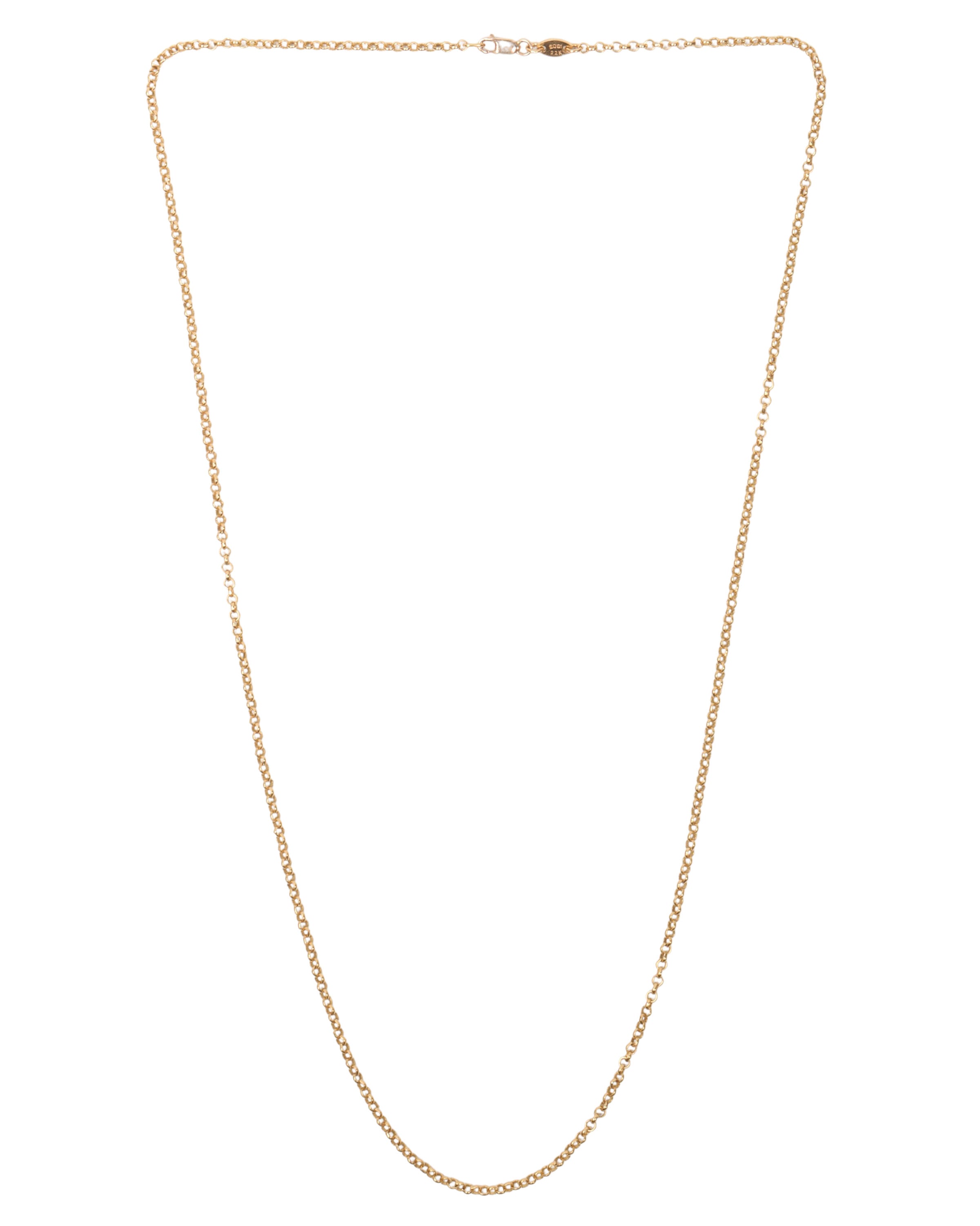 22K Gold Roll Chain Necklace for Women - Elegant & Durable 14K Gold Plated Jewelry Gift for Birthday, Anniversary & Special Occasions