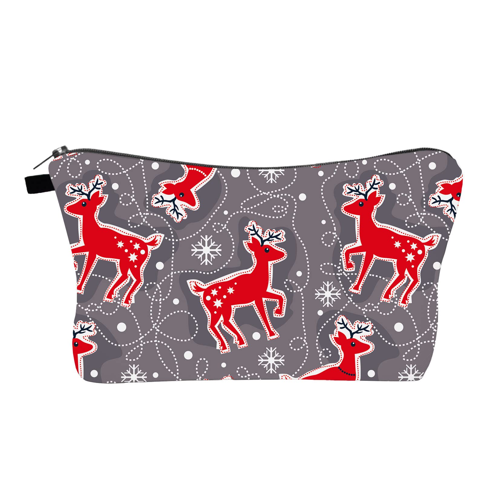 Stylish Women's Travel Makeup Bag Set - Portable Cosmetic Organizer with Merry Christmas Prints, Perfect Gift for Holidays, Travel & Daily Use