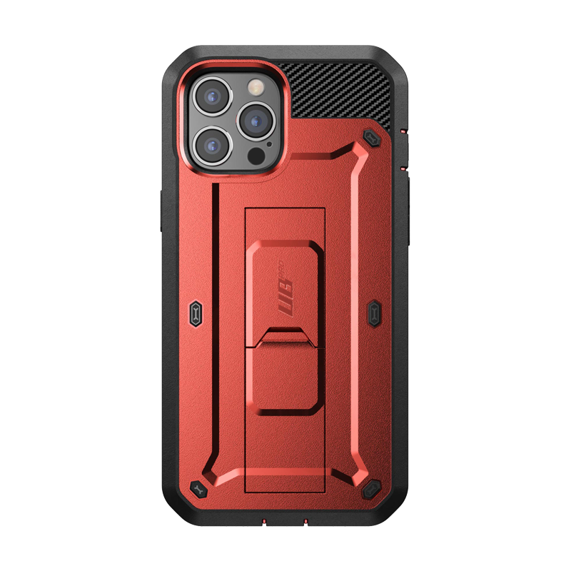 iPhone 12 Pro Max 6.7 Inch Unicorn Beetle Pro Series Rugged Protective Case - Shockproof & Drop Proof Cover (Metallic Red) | Perfect for Outdoor Adventures, Construction Work & Extreme Sports Protection