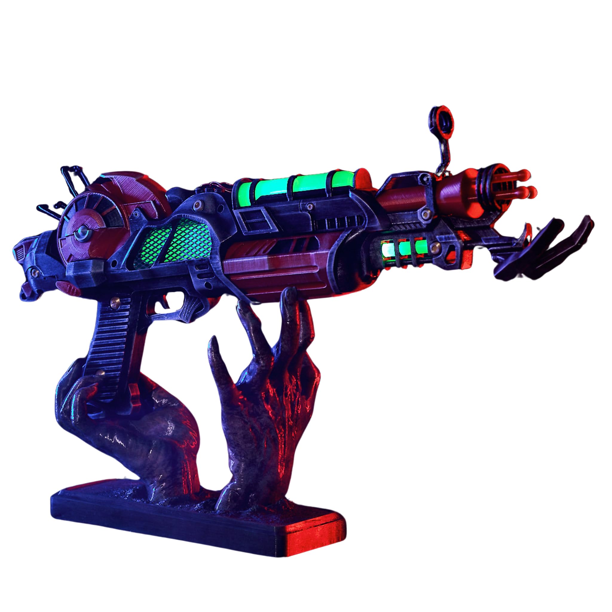 Ray Gun Mark 2 LED Replica - Call of Duty Zombies Prop for Cosplay & Collectors (Ray Gun M2 + Zombie Stand Included) - Perfect for Gaming Events, Halloween Costumes & Display Collections