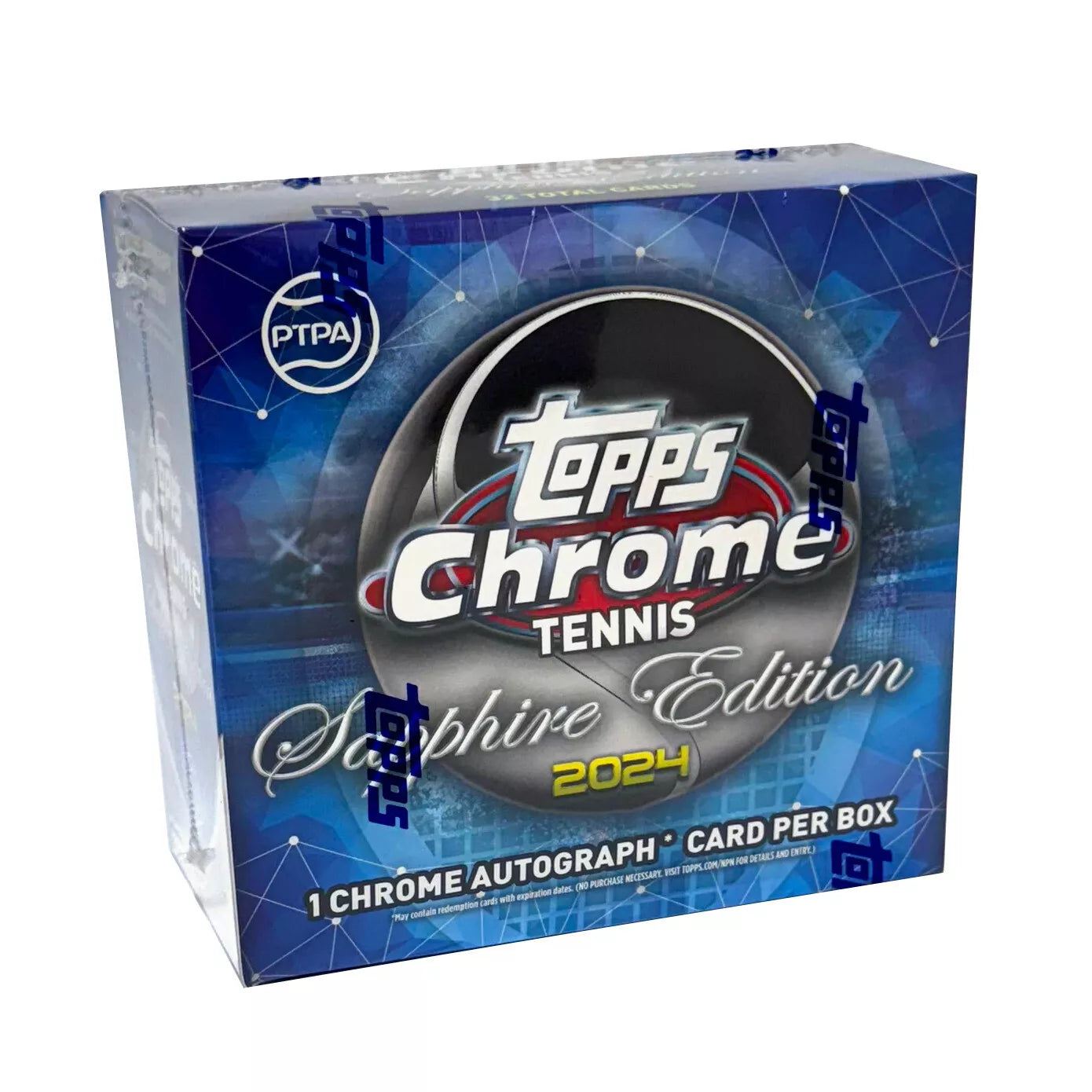 2024 Topps Chrome Tennis Sapphire Edition Hobby Box - Premium Trading Cards Collection for Tennis Fans & Collectors - Perfect for Gifts, Investments, and Tournaments