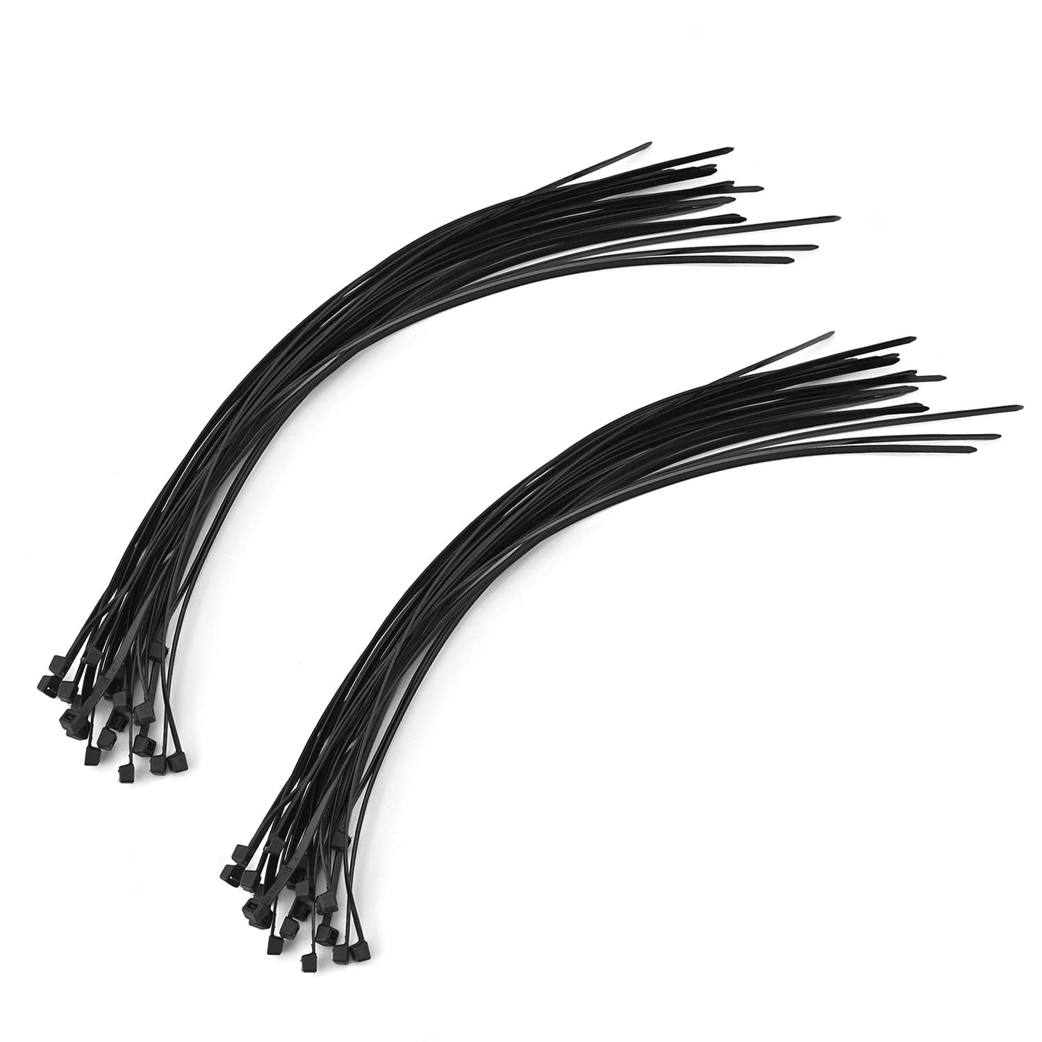MroMax 100pcs Black Nylon Cable Ties 16-Inch x 0.19-Inch Self-Locking Zip Ties for Wire, Cord & Cable Management - Perfect for Home, Office, Electrical & DIY Projects