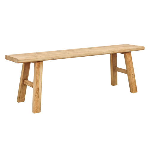 Pavia Elm Bench - 59 Inch Solid Wood Entryway Bench with Storage, Rustic Farmhouse Style for Hallway, Living Room & Bedroom Decor