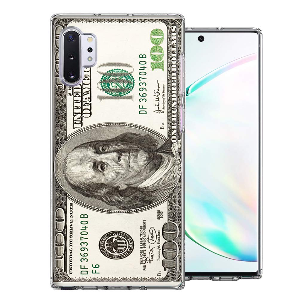 Samsung Galaxy Note 10 Plus Case - Benjamin $100 Bill Design Double Layer Protective Phone Cover | Durable Shockproof Case for Work, Travel & Everyday Use