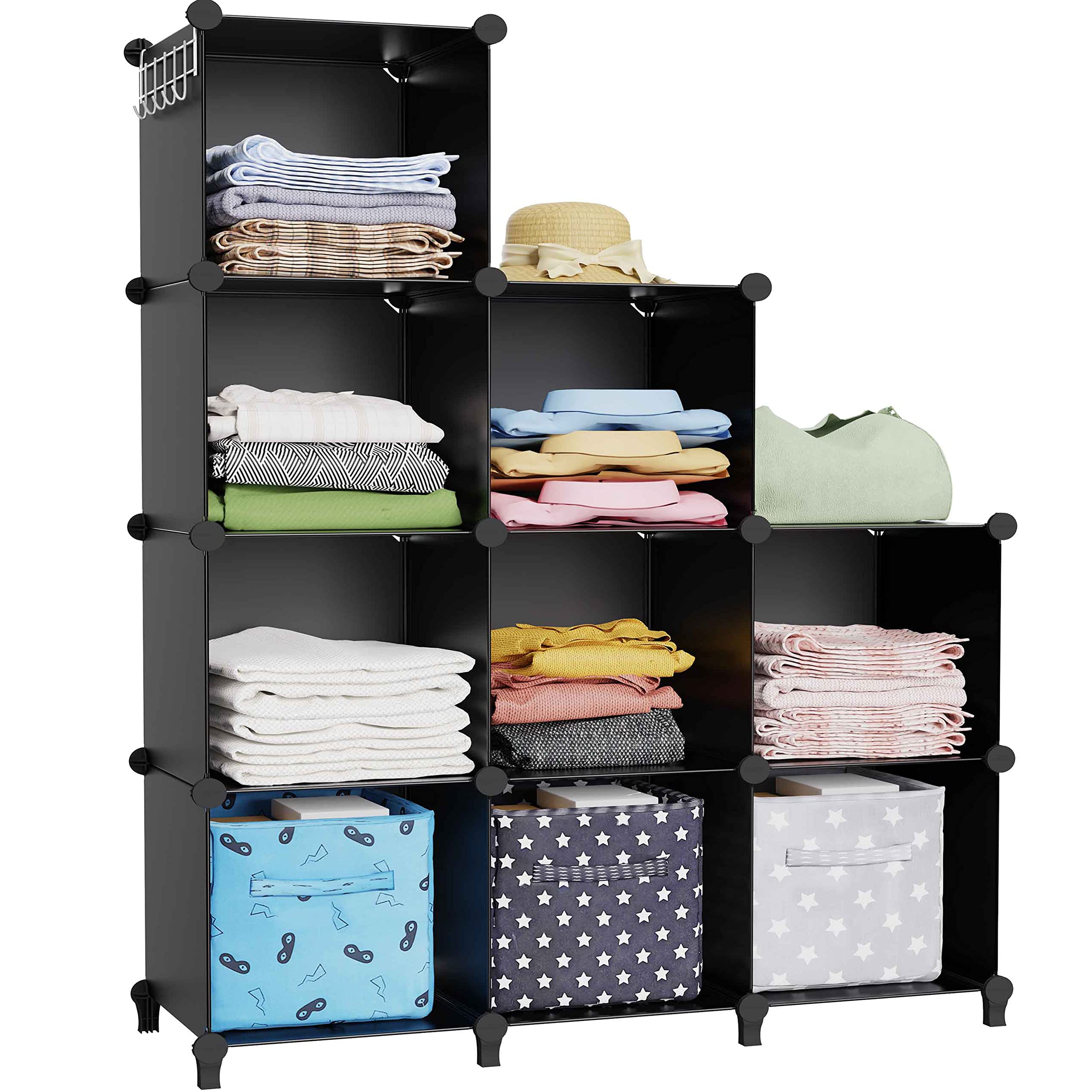 HOMIDEC 9-Cube Closet Organizer & Storage Shelf - Portable Wardrobe Organizer for Clothes, Garment Racks & Closet - Perfect for Bedroom, Dorm, Office & Small Space Organization