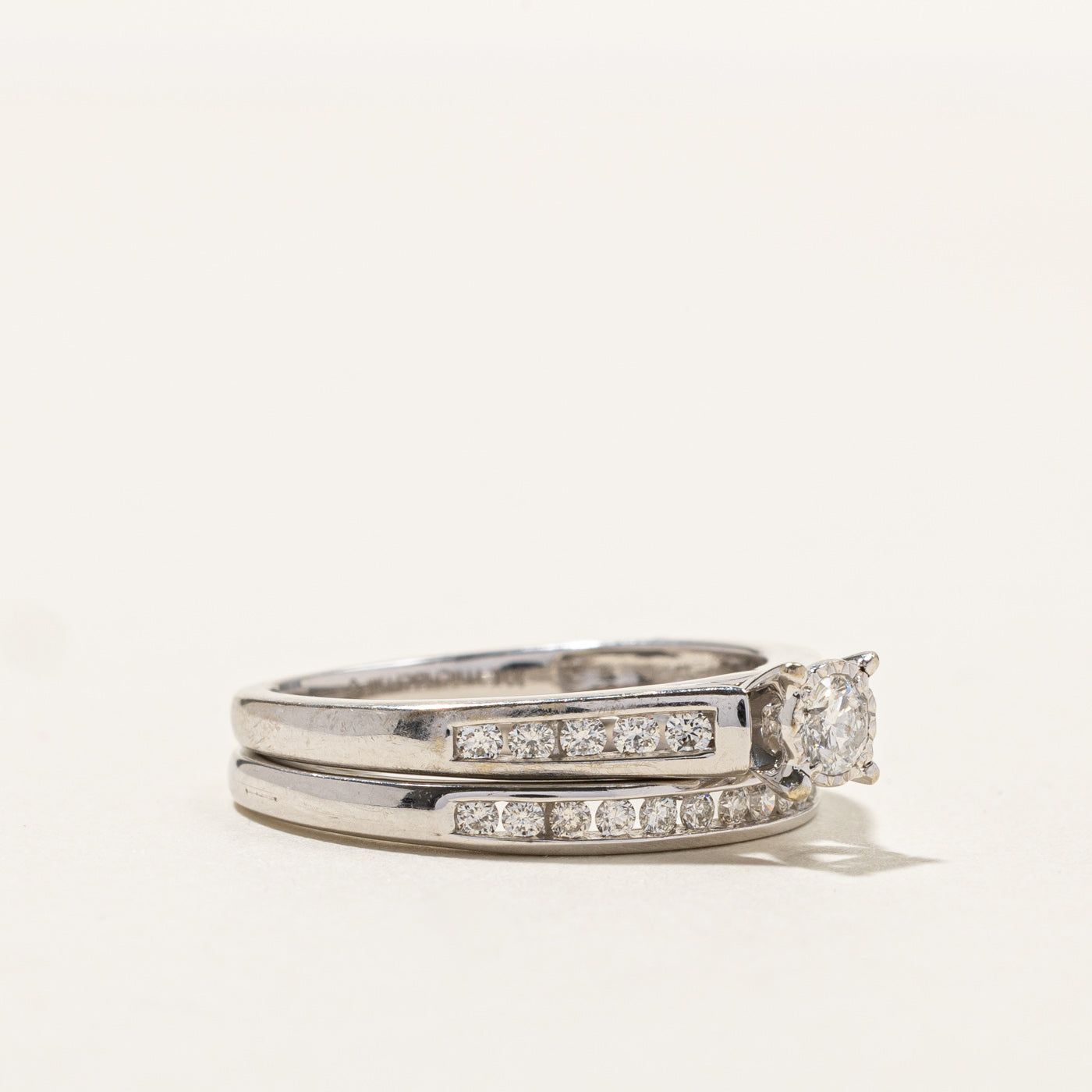 0.50ctw Channel Set Diamond Wedding Ring Set | Size 7.5 | Elegant Bridal Jewelry for Engagement & Anniversary Gifts | Perfect for Proposals, Weddings & Special Occasions