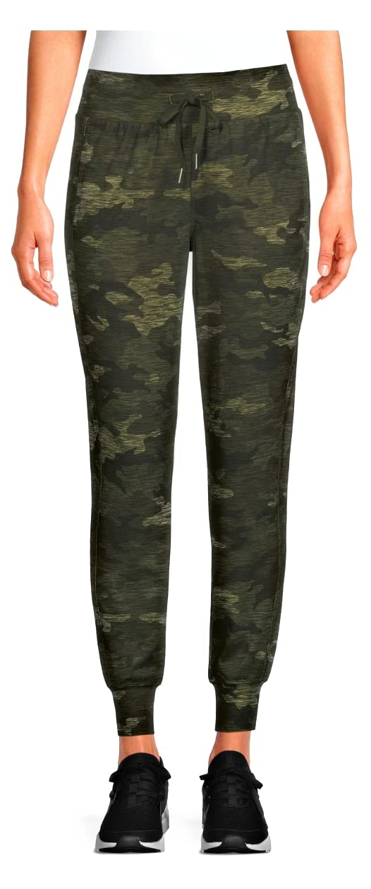 Avia Green Camo Women's Jogger Pants - Comfortable Activewear for Running, Commuting & Lounge Wear - Perfect for Gym, Travel & Casual Outfits