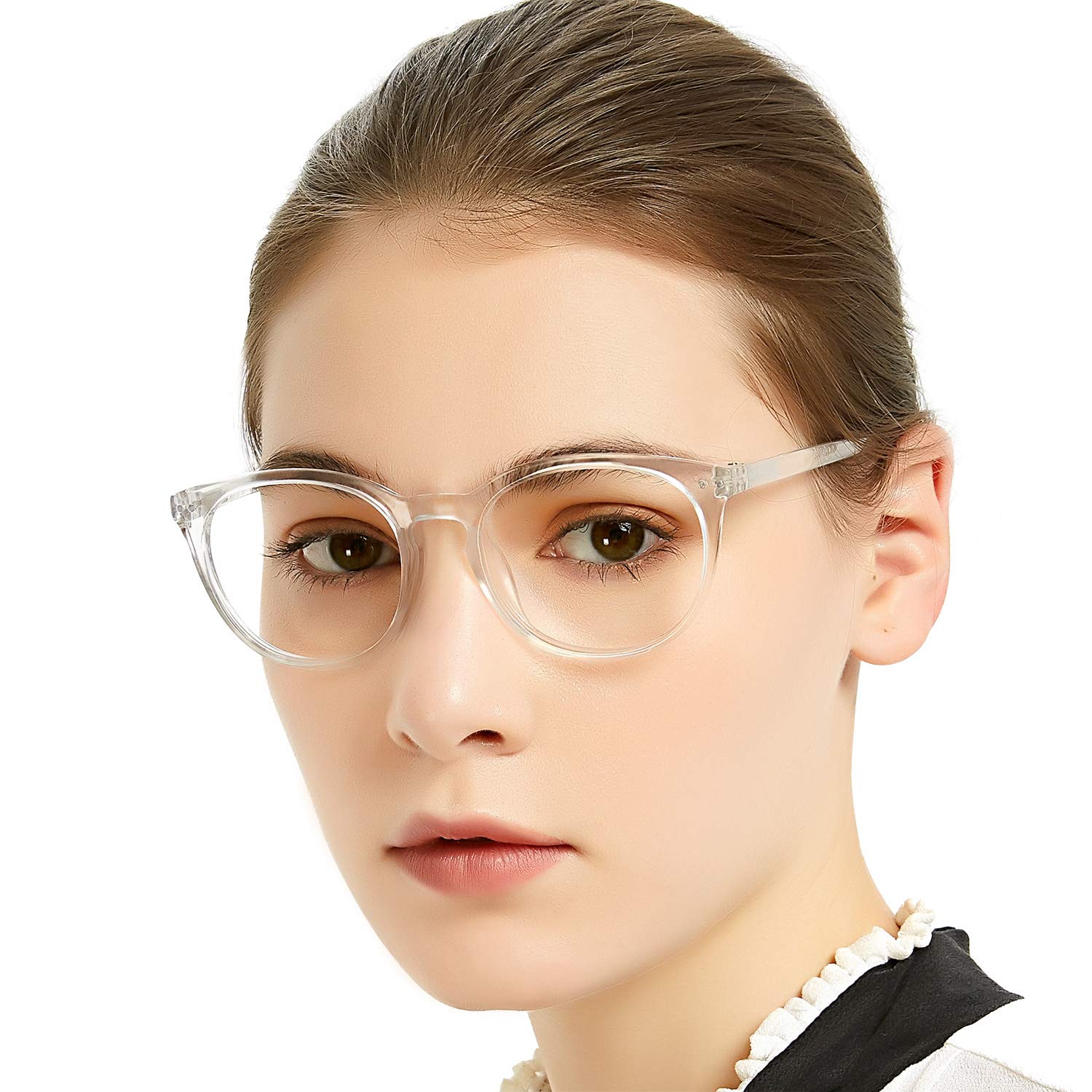 MARE AZZURO Blue Light Blocking Glasses for Women - Stylish Round Computer Reading Glasses with UV400 Protection (4.0 Magnification) - Perfect for Office Work, Screen Time & Digital Eye Strain Relief