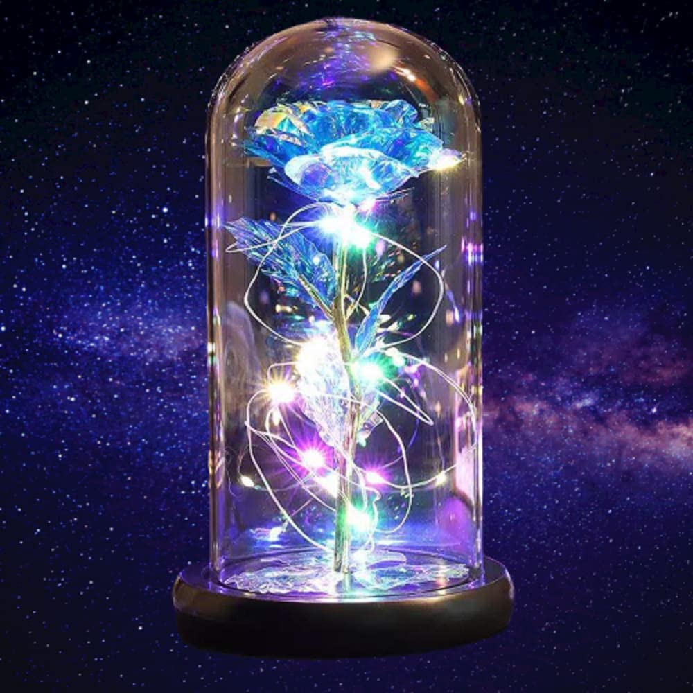 Enchanted Beauty and The Beast Rose - Elegant Galaxy Flower Gift for Her, Girlfriend, Mom & Women | Perfect Birthday, Wedding & Anniversary Present | Romantic Home Decor & Special Occasion Gift Idea
