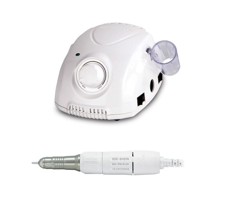 Original Saeyang Marathon Champion 3 White + SH20N 30K RPM Professional Nail Drill Machine for Salon & Home Use - High-Speed E File for Acrylic Nails, Gel Polish & Nail Art