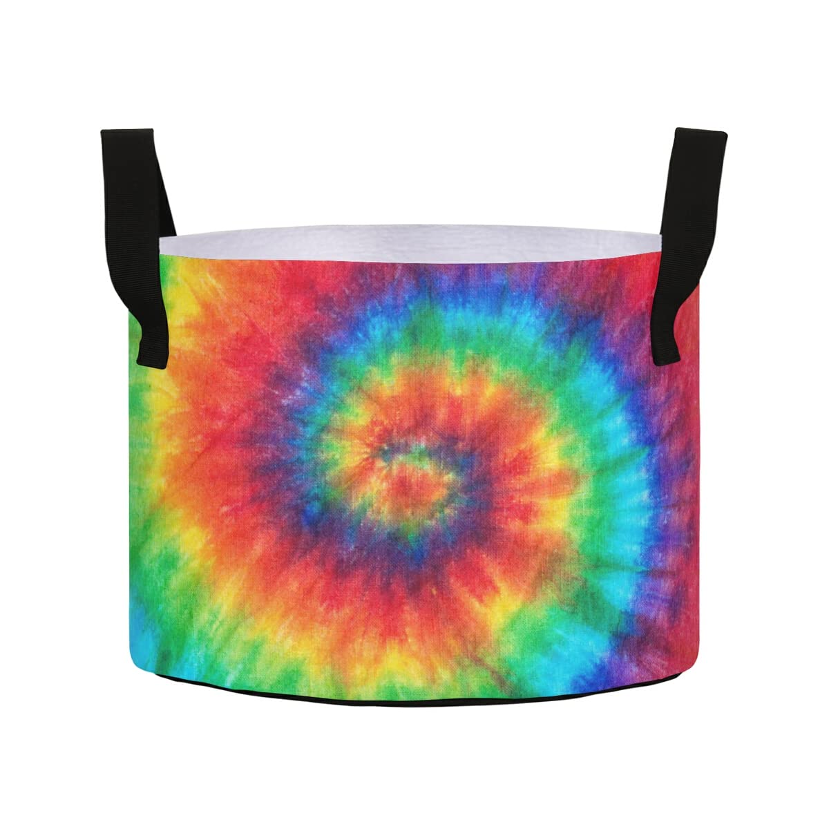 5 Gallon Spiral Tie Dye Fabric Grow Bags with Handles - Breathable Plant Pots for Vegetables, Flowers & Herbs - Ideal for Indoor/Outdoor Gardening, Balcony Planting & Urban Farming