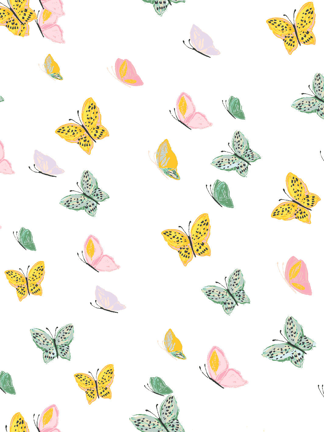 Mariposa White Wallpaper by Tea Collection - Elegant Floral Design for Living Room, Bedroom & Nursery Decor