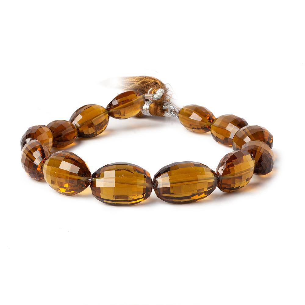 13-18mm Whiskey Quartz Checkerboard Faceted Oval Beads - 8 Inch Strand (13 Pieces) - Perfect for Jewelry Making, DIY Crafts, and Beading Projects