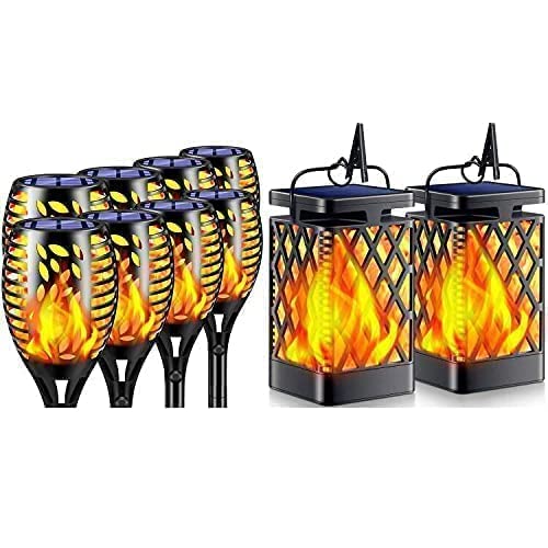 TomCare Solar Torch Lights Outdoor - Waterproof Flickering Flame Solar Lights for Garden, Patio, Yard - Decorative Landscape Lighting for Pathways, Poolside & Backyard Ambiance