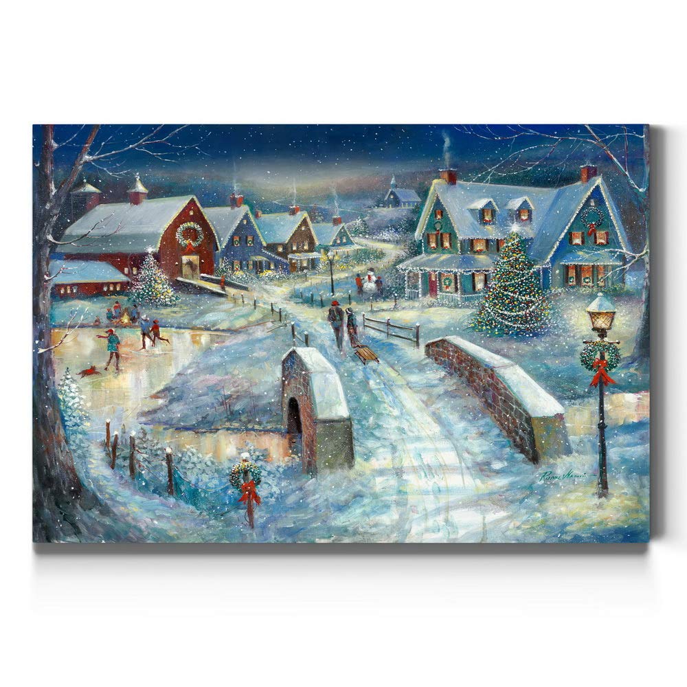 Renditions Gallery Christmas Canvas Wall Art - 32x48 Holiday Décor with Hot Chocolate & Gingerbread House for Festive Home Decor - Perfect for Living Room, Bedroom & Seasonal Celebrations