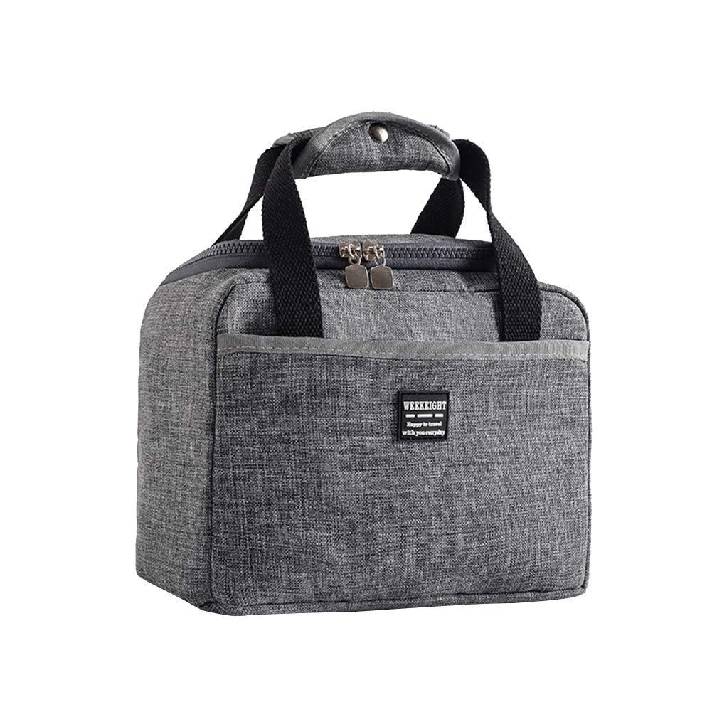 Meideli Insulated Waterproof Lunch Bag - Thermal Cold Picnic Lunch Tote for Women & Men, Bento Box Carrier for School, Office, Work, Outdoor Activities - Grey | Perfect for Daily Commute, Picnics & Food Storage