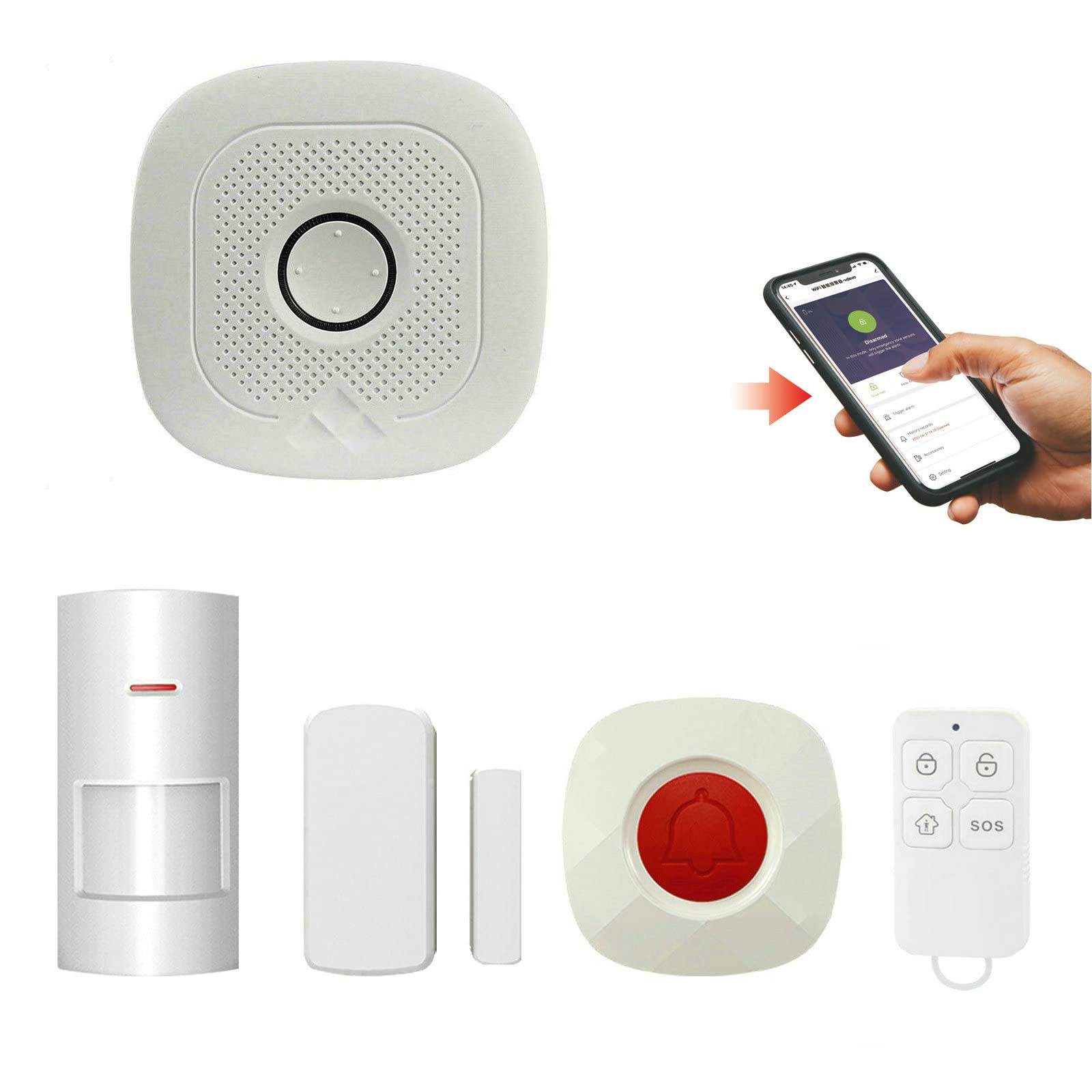 NUOSWEK WiFi Home Alarm System - Smart Security System with Indoor Sensors, Works with Alexa & Google Assistant | Wireless Burglar Alarm for Home & Apartment Protection