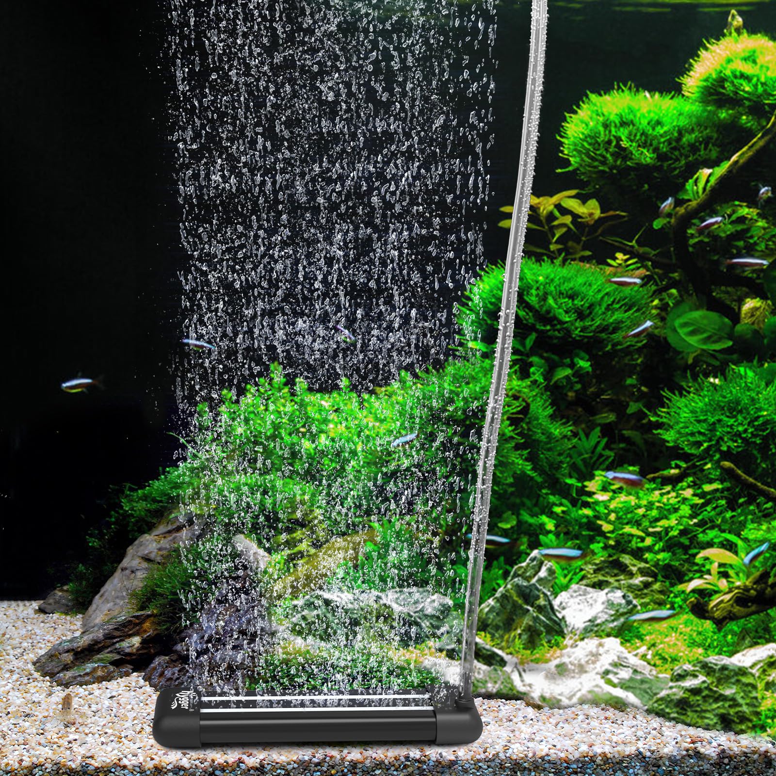 Hygger Non-Clogging Aquarium Air Stone - EVA Material Fish Tank Bubbler for Nano Air Pumps, Small Buckets & Hydroponics - Perfect for Oxygenation in Home Aquariums and Hydroponic Systems