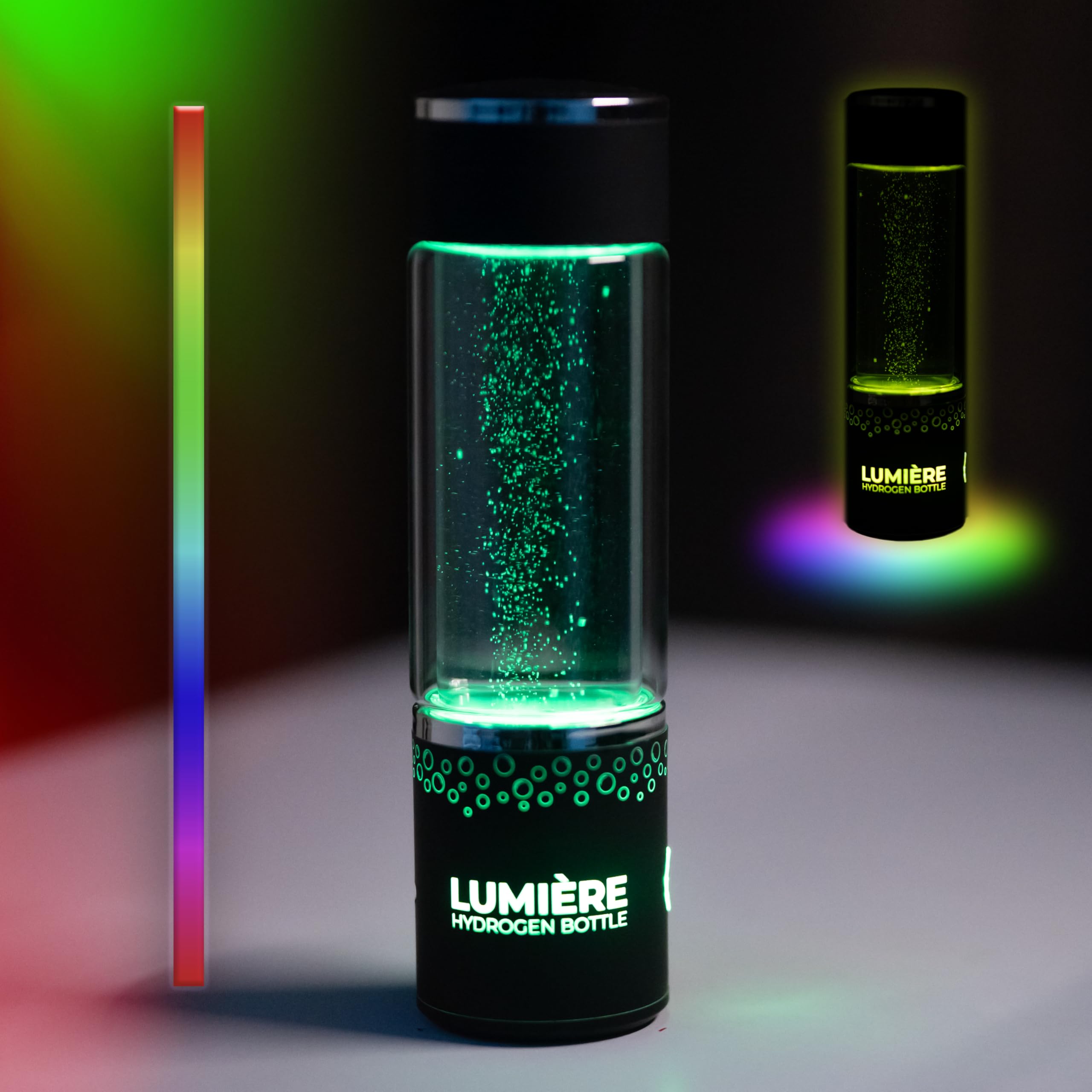 Lumière Hydrohealth Hydrogen Water Bottle Generator - 3000PPB Portable Hydrogen Water Machine for Drinking, Alkaline Water Ionizer, Hydrogen-Rich Water Bottle - Perfect for Travel, Gym, and Daily Hydration