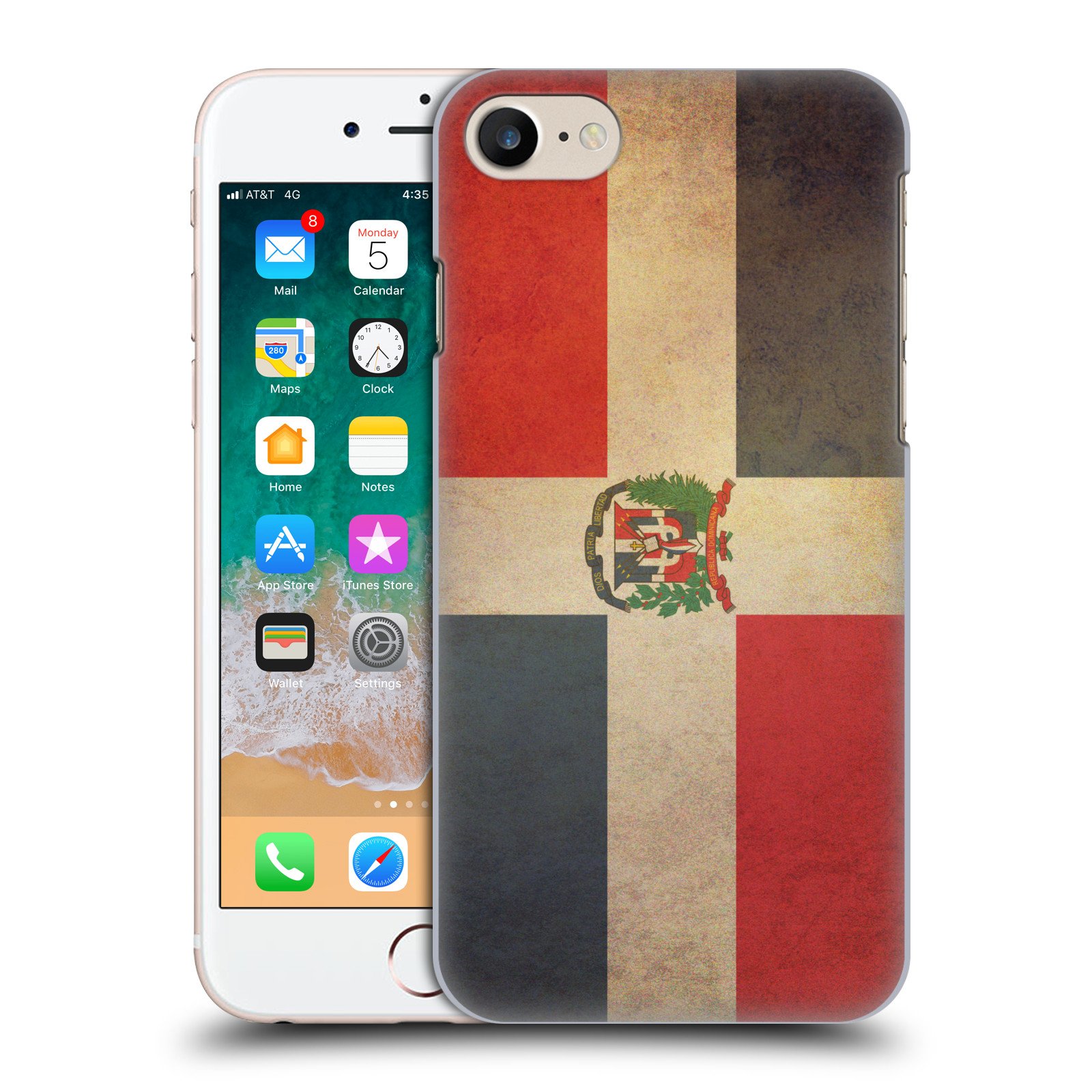 Head Case Designs Dominican Republic Vintage Flags Hard Back Case for Apple iPhone 7/8/SE 2020 & 2022 - Stylish Protection for Travel & Everyday Use