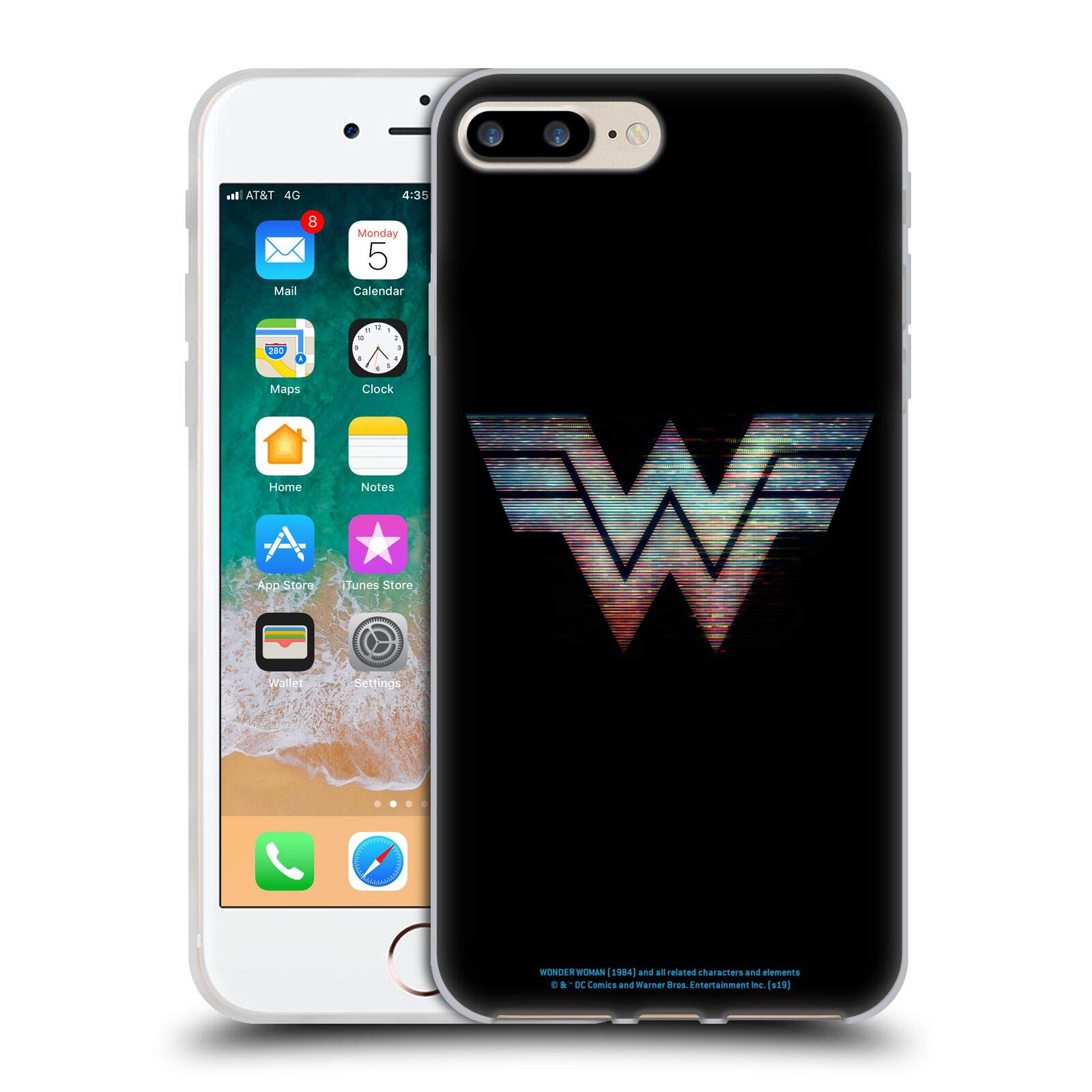 Officially Licensed Wonder Woman 1984 Main Logo Art Soft Gel Phone Case for Apple iPhone 7 Plus/8 Plus - Durable Protection with Stylish Superhero Design - Perfect for DC Fans, Movie Lovers & Everyday Use