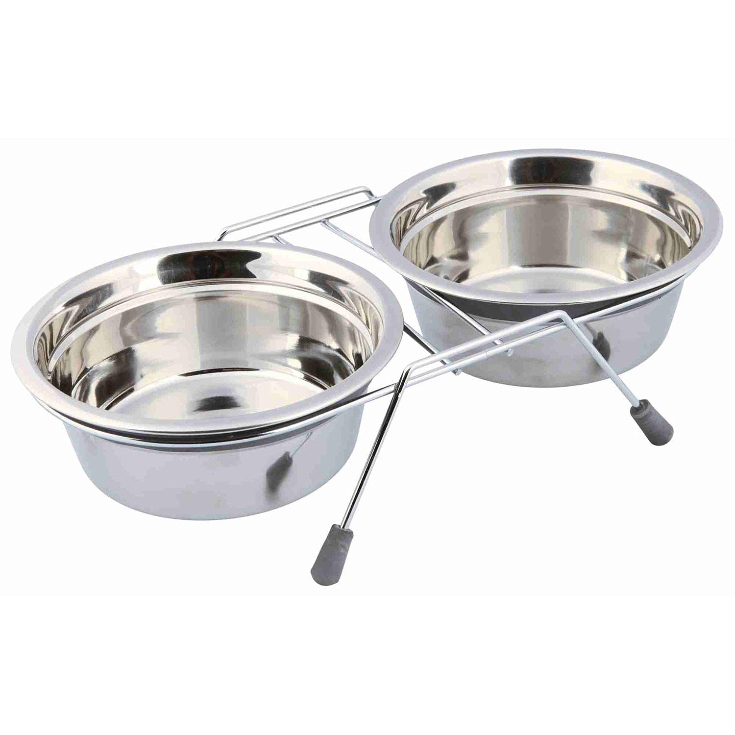 Trixie Non-Slip Anti-Rattle Dog Bowl Set - 6 Pack of 0.9L Elevated Pet Food Bowls for Mess-Free Feeding - Perfect for Active Dogs & Travel Use