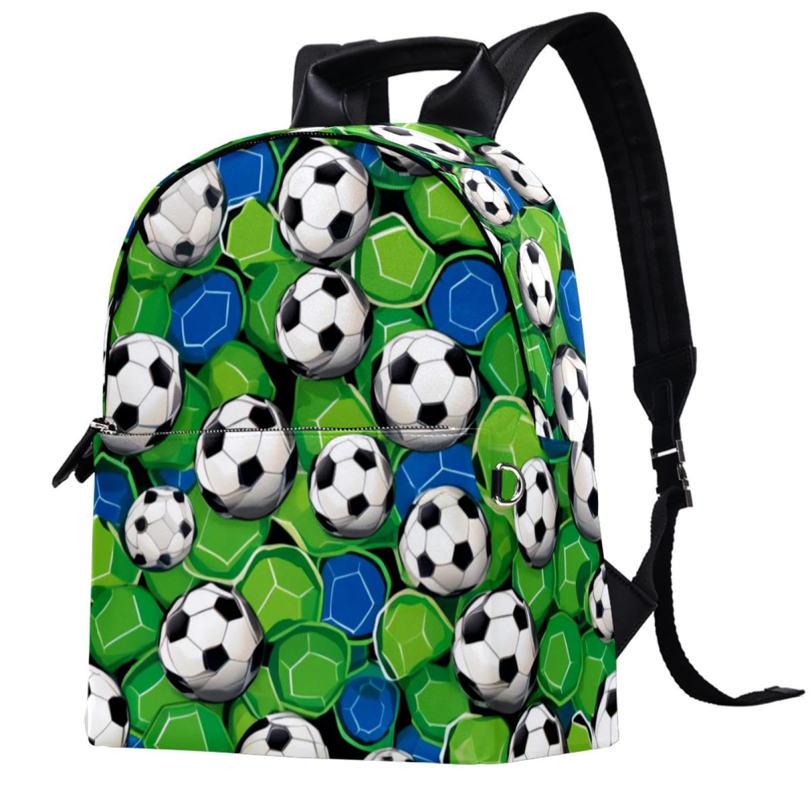 Stylish Travel Backpack for Women & Men - Waterproof Hiking Backpack with Floral Soccer Ball Print - Perfect for School, Work, Gym & Outdoor Adventures