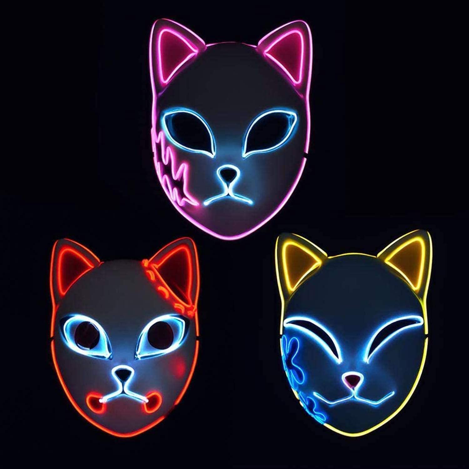 LED Fox Mask for Halloween Cosplay & Carnival Party