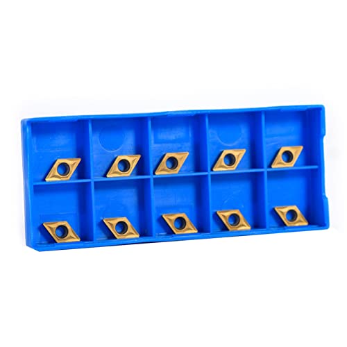 10PCS CNC Carbide Tips Inserts for 3D Printer Parts & Accessories - Lathe Turning Tool Blade Cutter with Box - Stainless Steel Finishing for Woodworking, Metal Cutting & DIY Projects