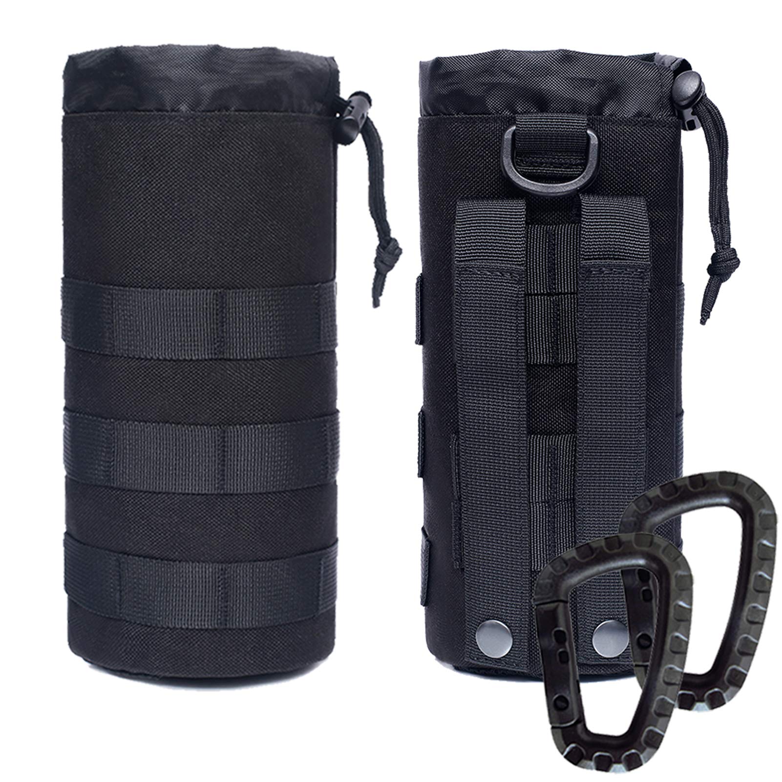 32OZ Tactical Water Bottle Pouch - 1000D Durable Molle Hydration Carrier Bag with Drawstring for Hiking, Camping & Outdoor Adventures