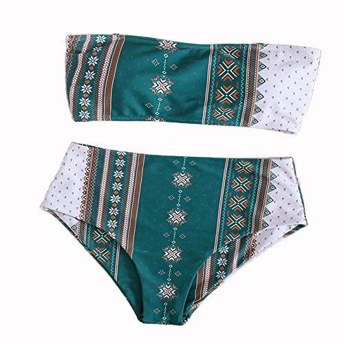 Women's Ethnic Print Bikini Swimsuit - Stylish Split Design for Beach, Pool, and Summer Vacations