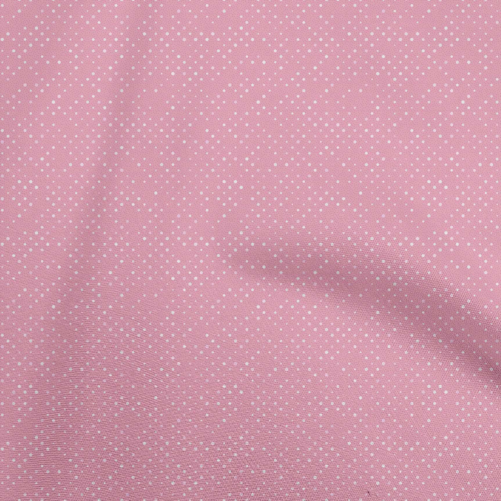 oneOone Cotton Cambric Light Pink Dot Print Fabric - 42 Inch Wide by The Yard for DIY Clothing, Dresses & Sewing Projects | Soft Printed Material for Quilting, Crafts & Home Decor