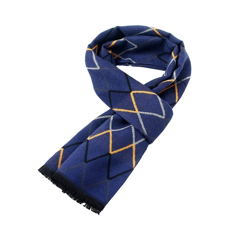 Premium Men's Winter Scarf - Soft Warm Cashmere Feel Long Neck Warmer for Him, Fashionable & Cozy - Perfect Gift for Boyfriend, Husband - Great for Outdoor Activities, Skiing, Snowboarding (Blue)