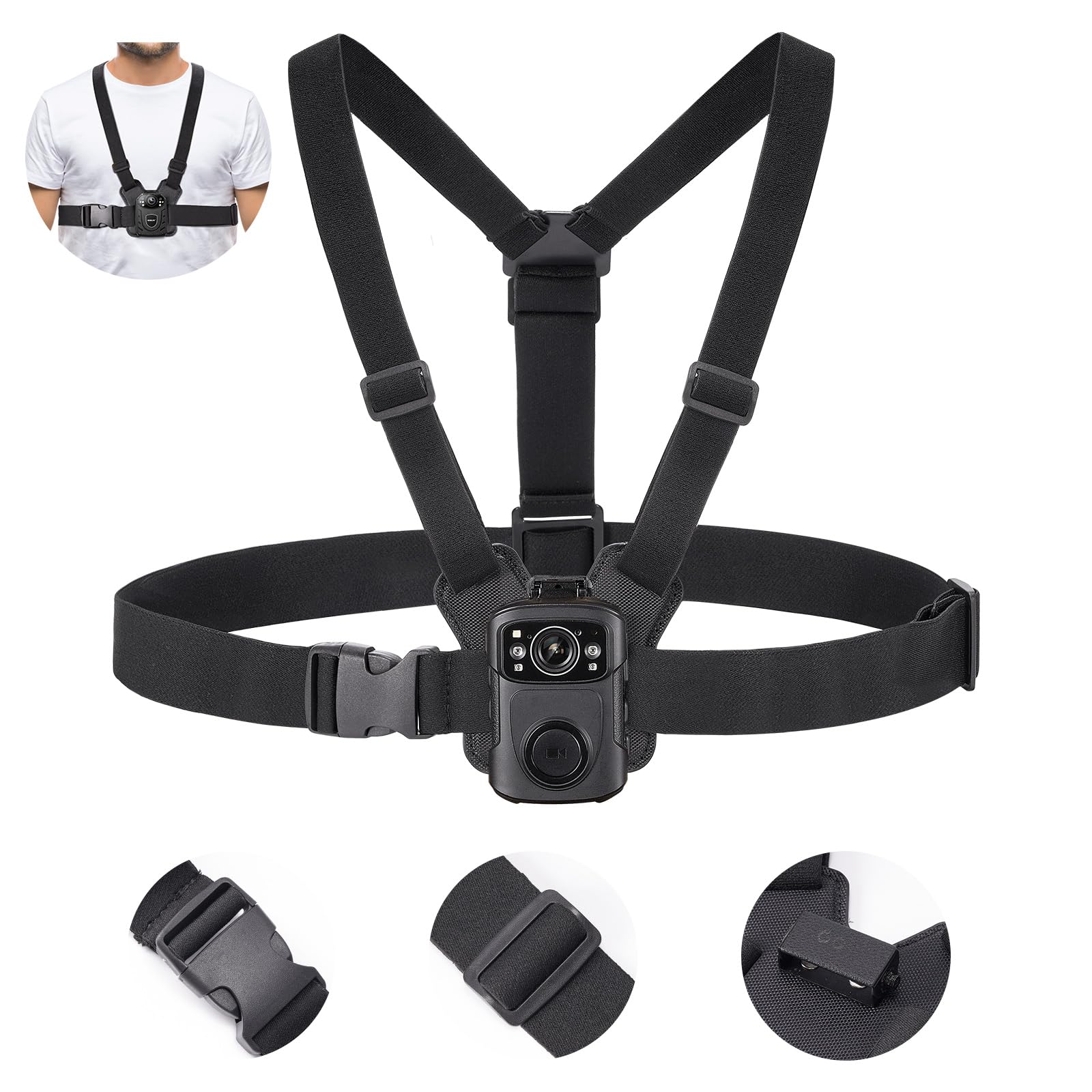 BOBLOV Dual Shoulder Mount for Body Worn Cameras - Adjustable Vest Mount Compatible with All Brands - Hands-Free Wearable Camera Holder for Law Enforcement, Security, Evidence Collection - Perfect for Police Patrols, Security Monitoring & Field Investigations