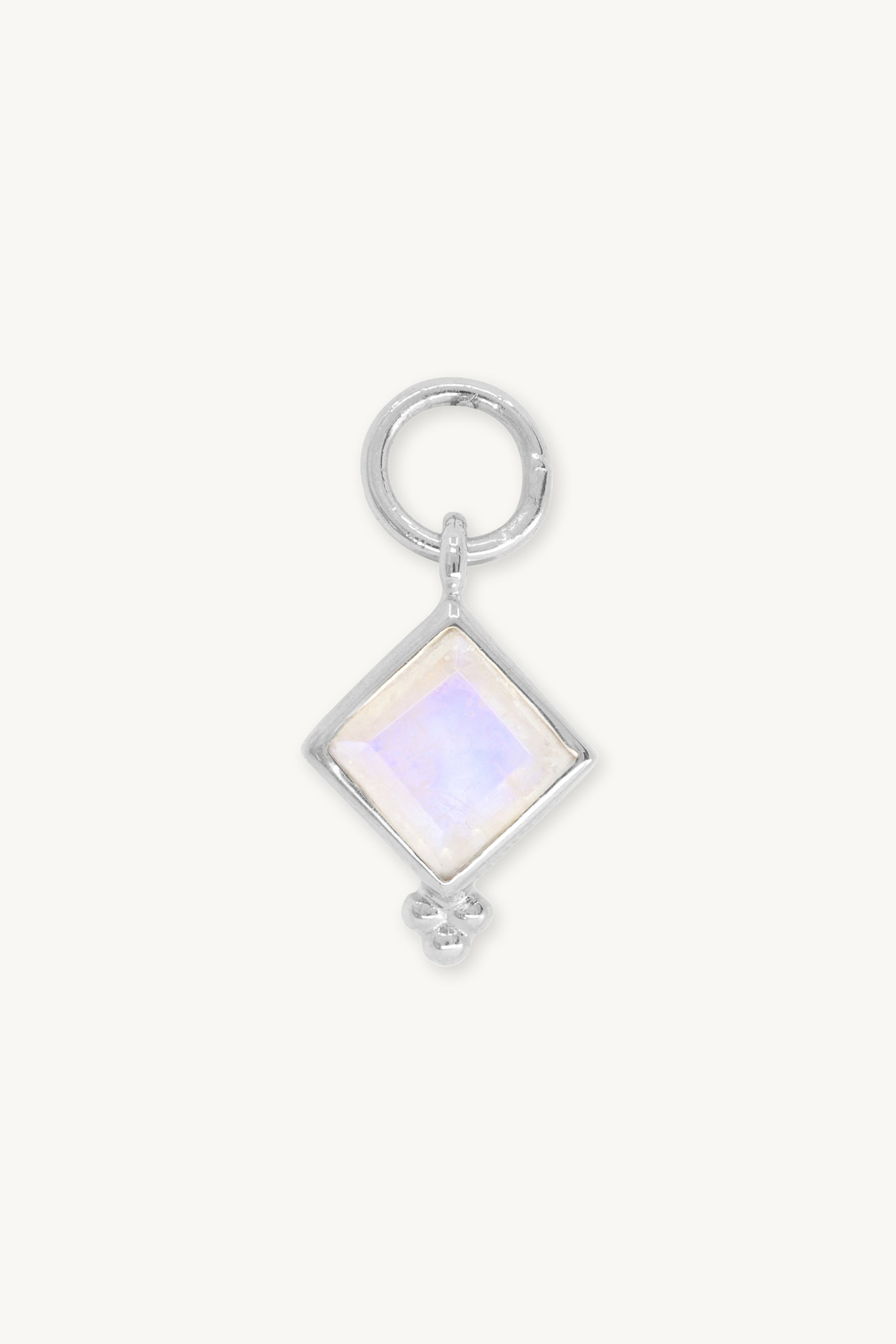 Isla Moonstone Silver Charm Pendant Necklace - Elegant Healing Crystal Jewelry for Women - Perfect for Meditation, Yoga & Spiritual Gifts
