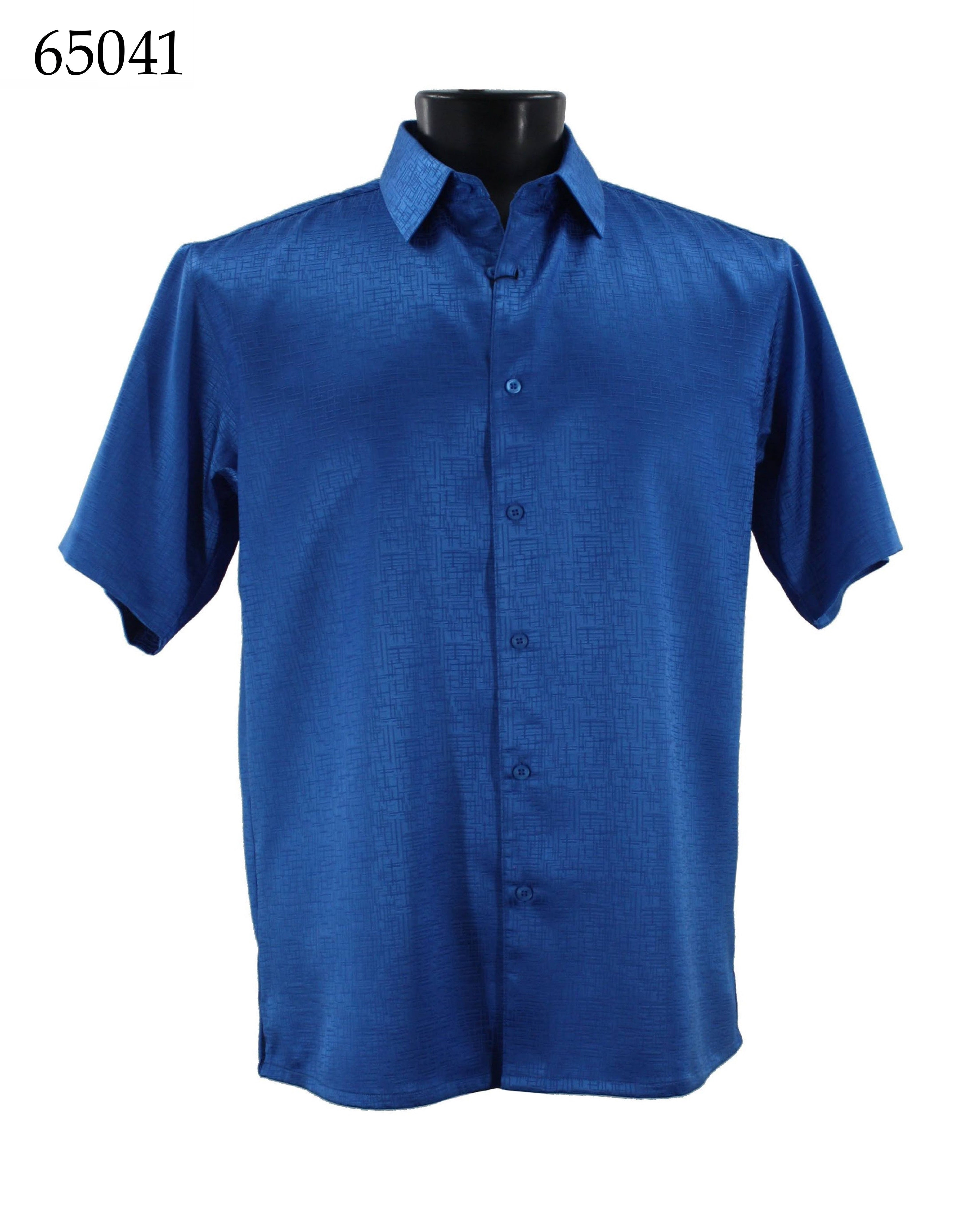 Bassiri Men's Casual Short Sleeve Shirt 65041 - Breathable Cotton Comfort Fit Button Down Shirt for Summer, Outdoor & Office Wear