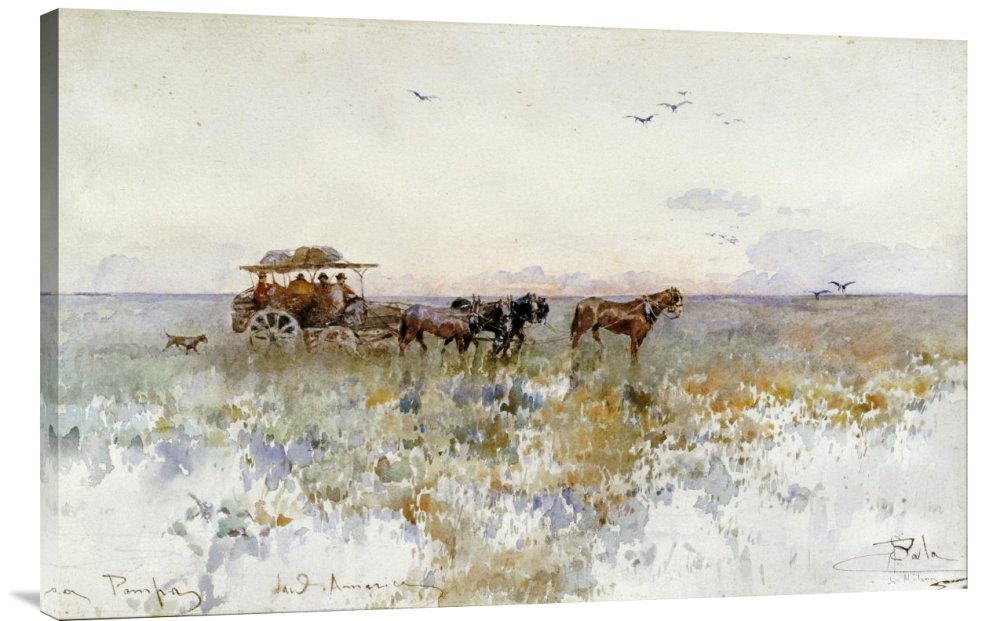 Paolo Sala La Pampas Latin America Canvas Wall Art Print - Gallery Wrapped Giclee Reproduction - Southwestern Home Decor for Living Room, Bedroom & Office