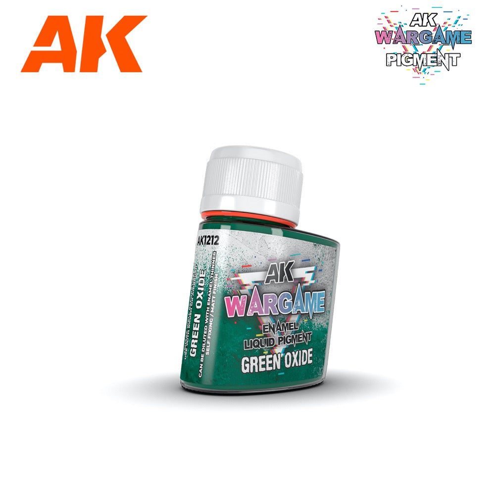 AK Interactive AK1212 Wargame Green Oxide Enamel Liquid Pigment 35ml - Premium Model Paint for Miniatures, Wargaming & Scale Models - Perfect for Weathering, Rust Effects & Realistic Detailing
