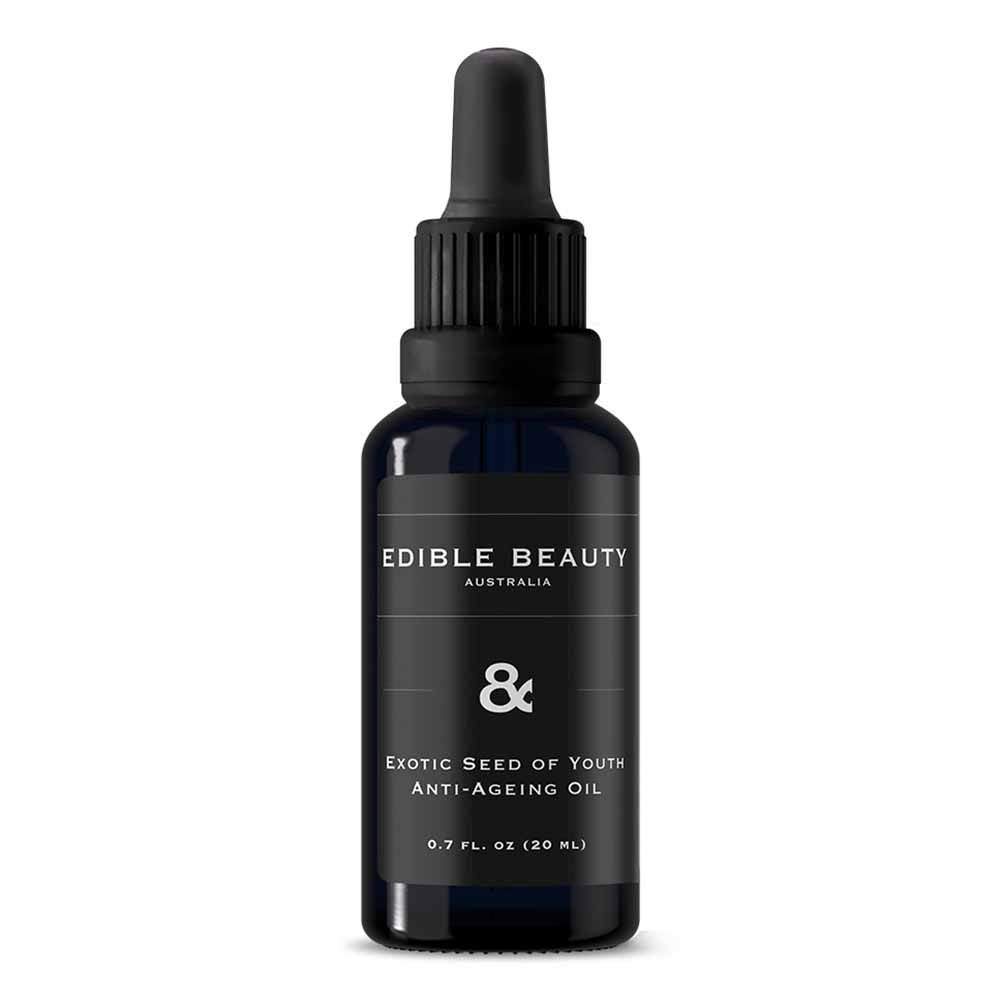 Edible Beauty Exotic Seed of Youth Anti-Aging Facial Oil - Organic Skincare for Wrinkles & Fine Lines | Perfect for Night Routine & Dry Skin Care