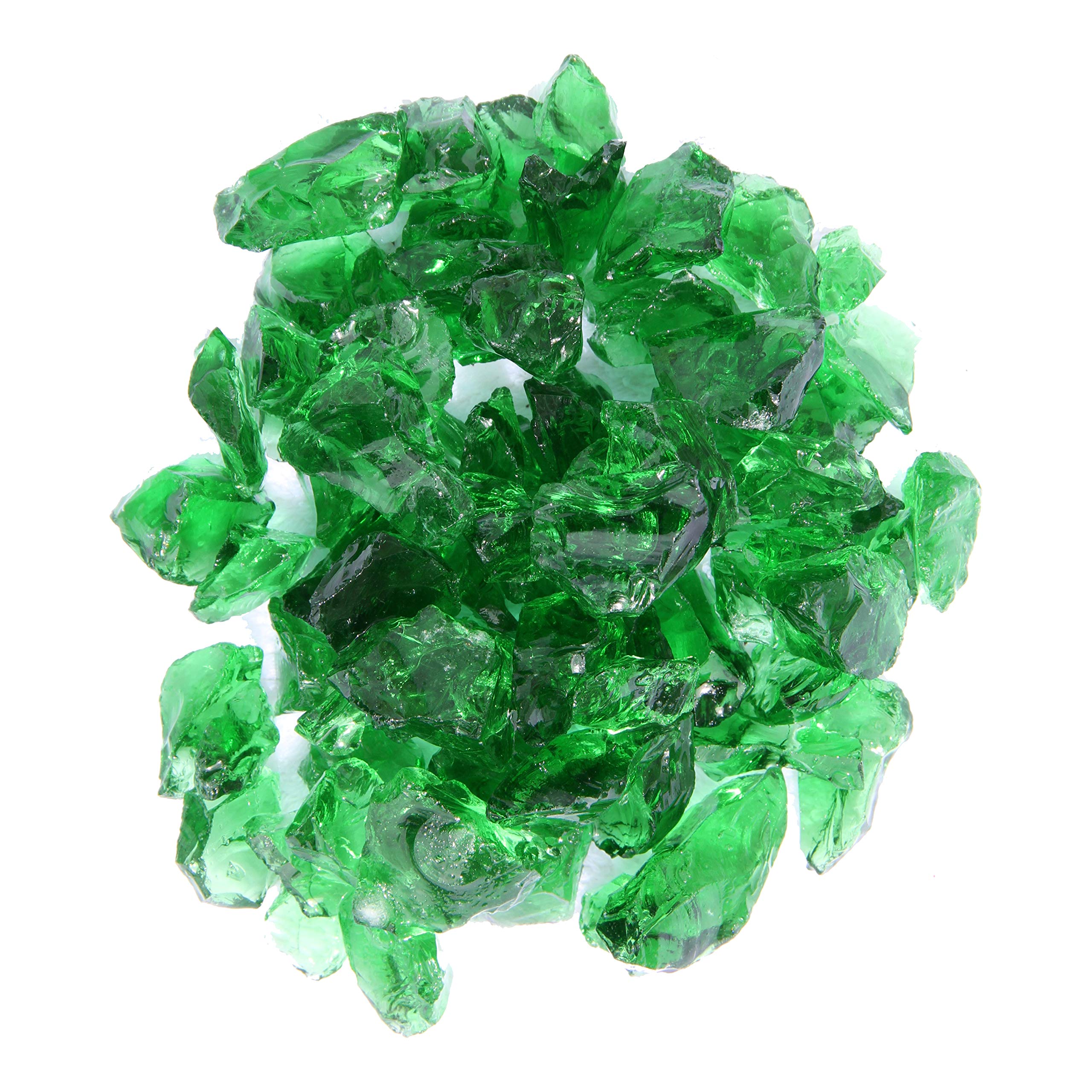 AZ Patio Heaters Fire Pit Fire Glass - 10 Pounds Green Reflective Fire Glass for Outdoor Fire Pits, Fireplaces & Gas Log Sets - Perfect for Backyard, Patio & Camping Decor
