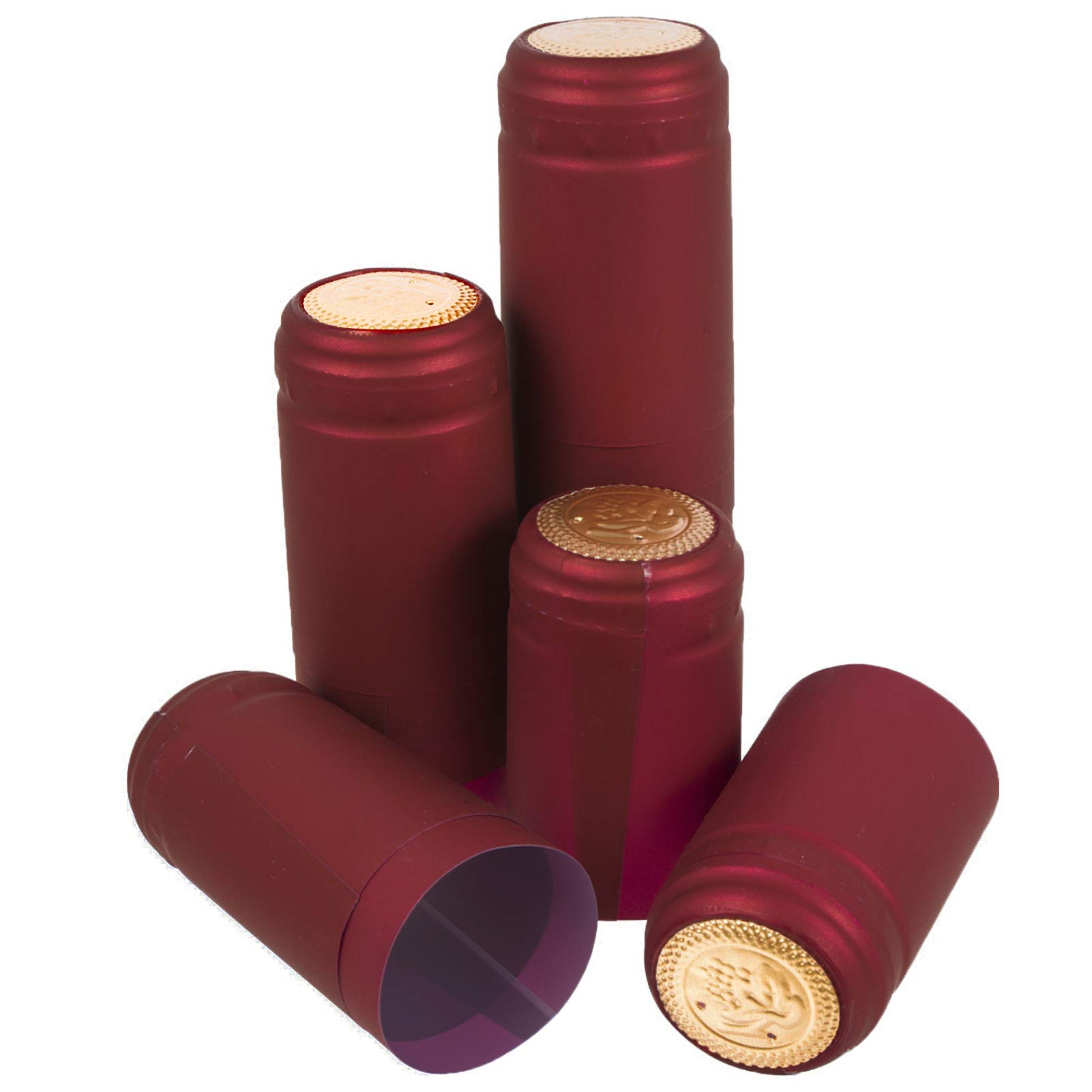 100 Pcs Heat Shrink Wine Bottle Caps - Matte Surface Oriental Red Capsules for Home Brewing & Professional Winemaking | Perfect for DIY Wine Making, Bottle Sealing & Gift Packaging